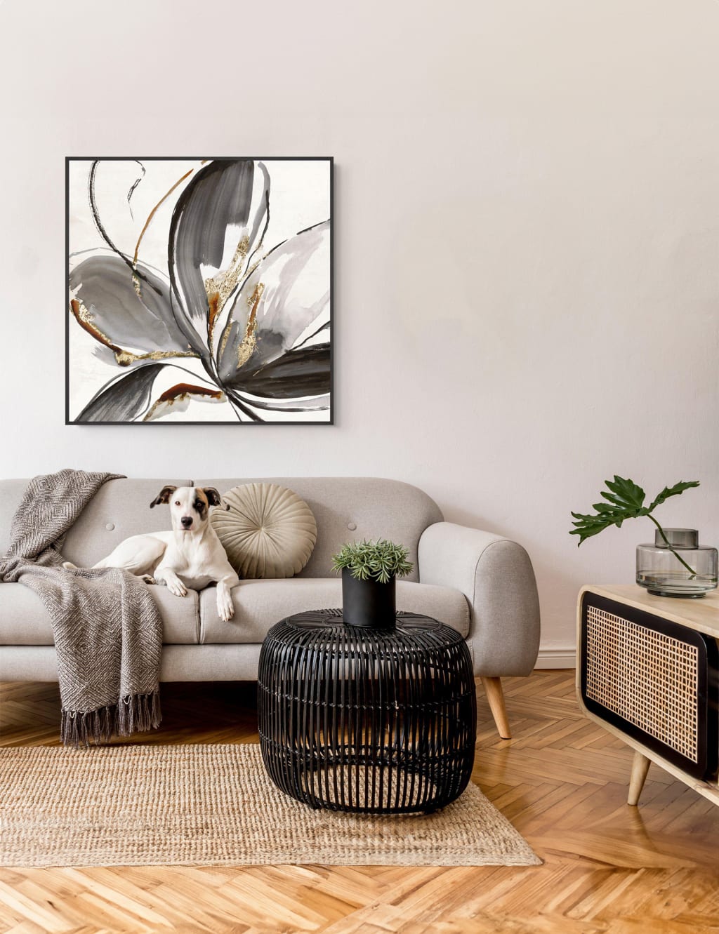 Glorious Abstract Floral Square Framed Art 1 of 2