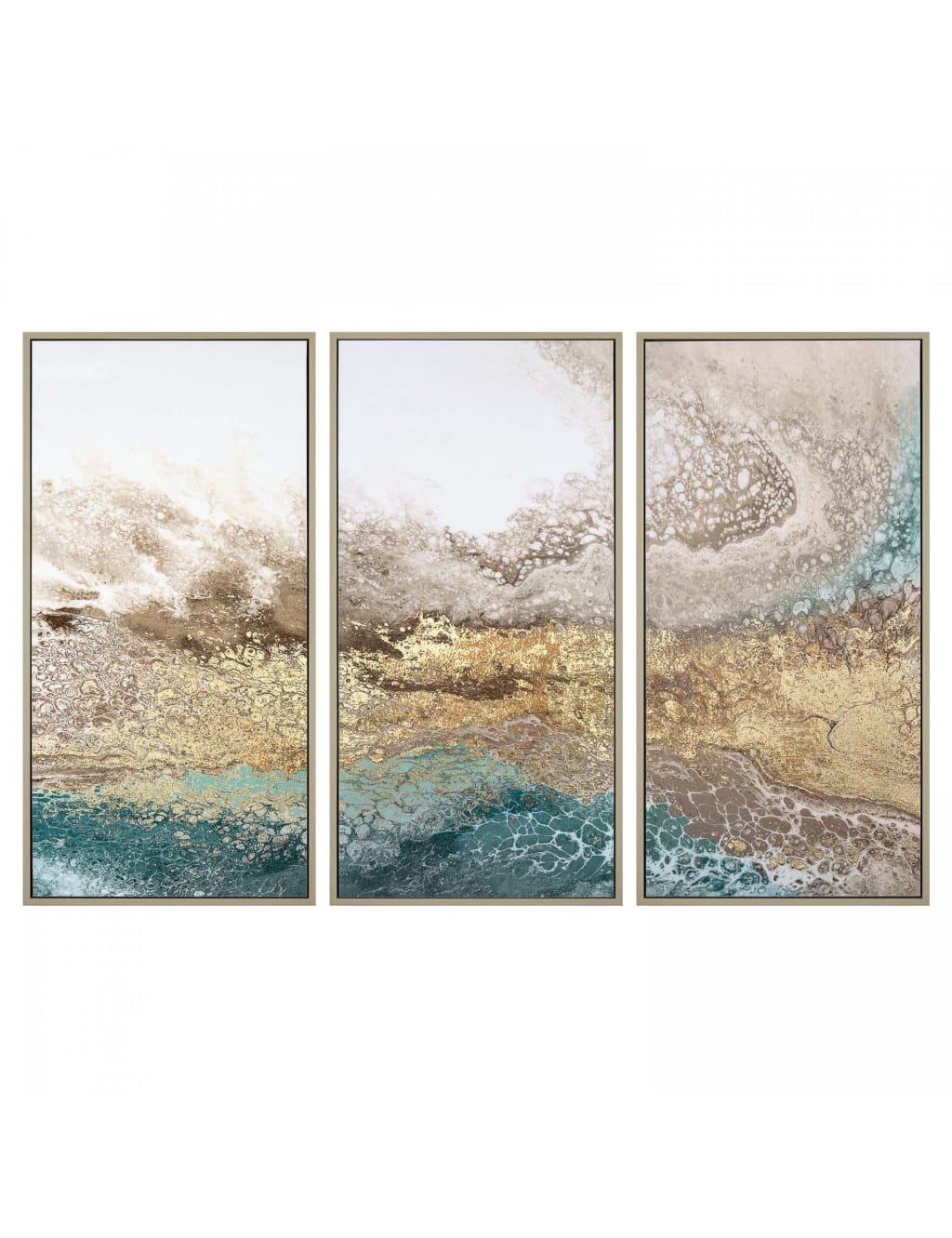 Set of 3 Serene Triptych Abstract Framed Art 2 of 2