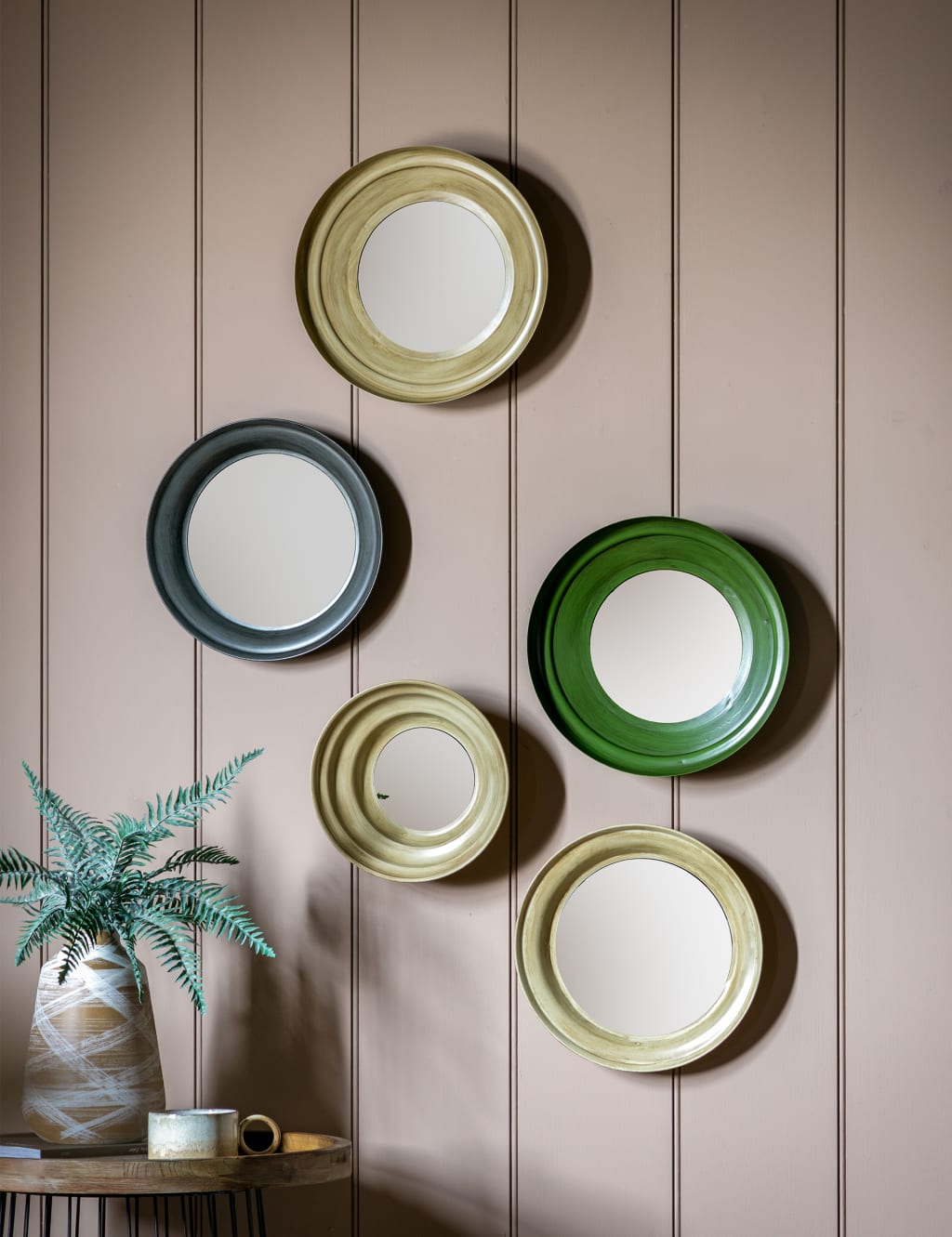 Set of 5 Crosby Round Wall Mirrors 1 of 4