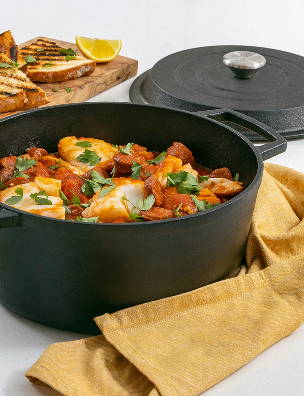 Nadiya 26cm Cast Iron Casserole Dish with Lid 7 of 8