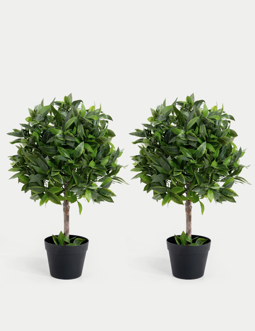 2.5ft Set of 2 Artificial Bay Bush Ball Trees 1 of 3