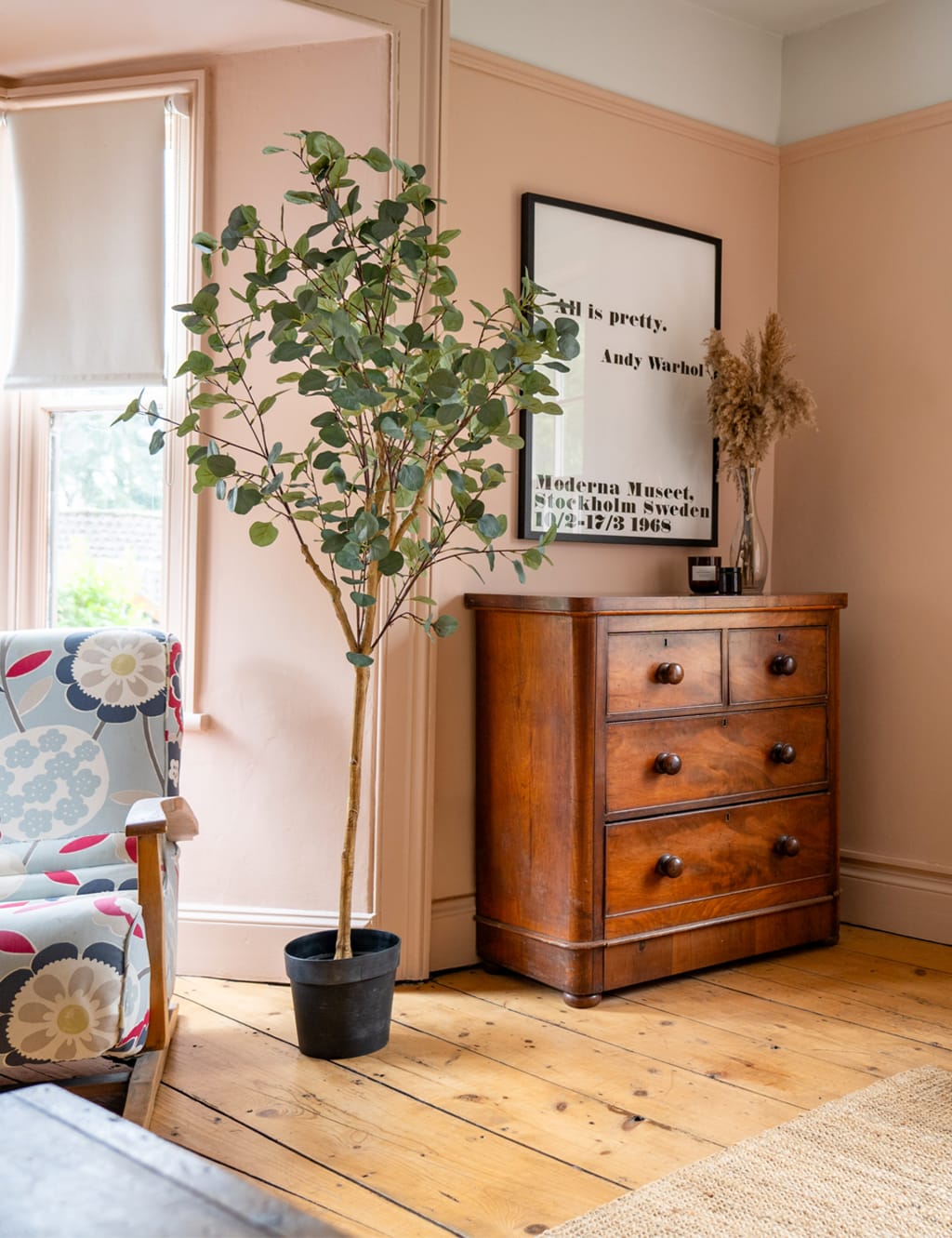 5.5ft Artificial Silver Dollar Eucalyptus Tree 3 of 4