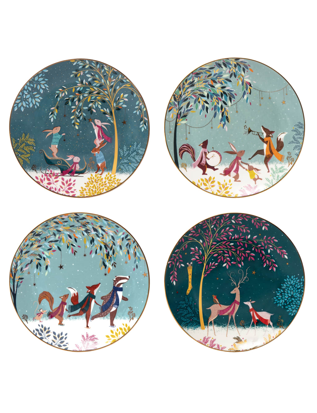 Set of 4 Woodland Tales Side Plates 2 of 11