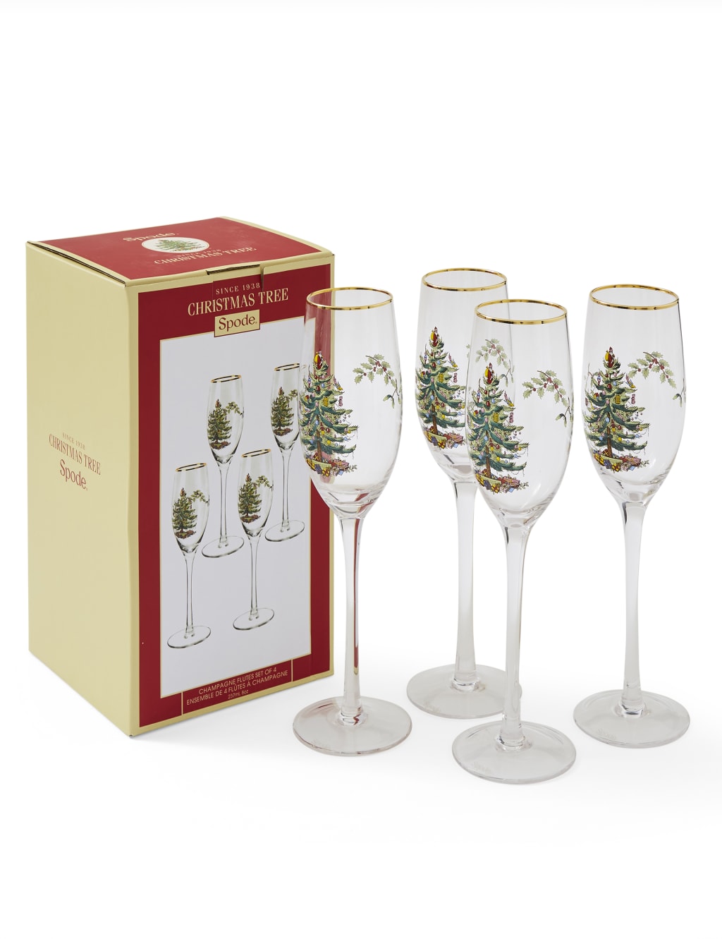 Set of 4 Christmas Tree Champagne Flutes 6 of 6