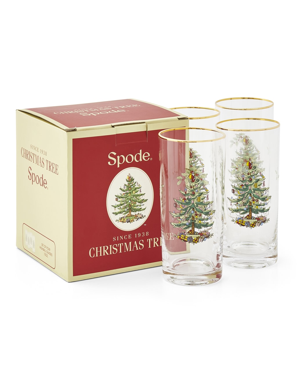 Set of 4 Christmas Tree Hi Ball Glasses 8 of 8