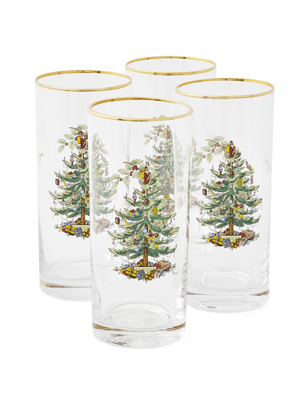 Set of 4 Christmas Tree Hi Ball Glasses 2 of 8