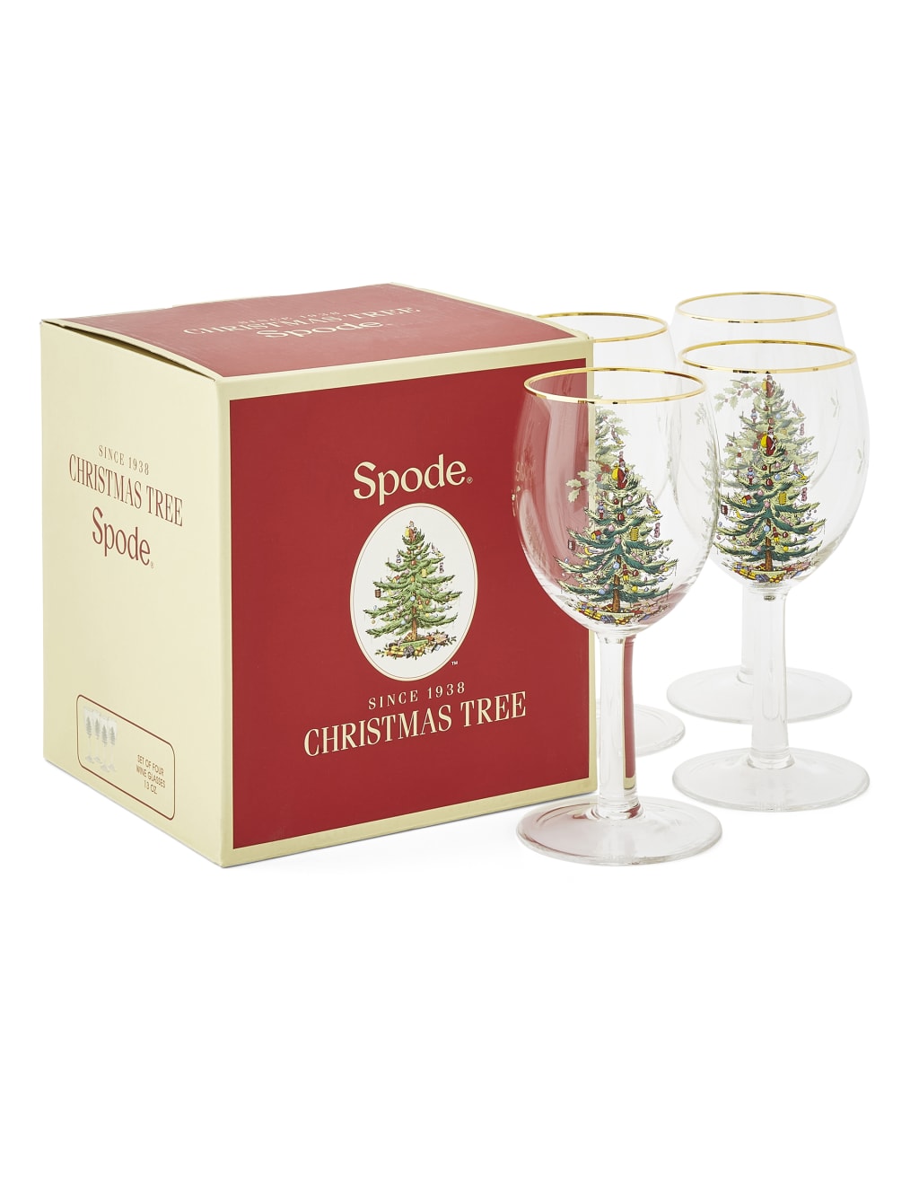 Set of 4 Christmas Tree Wine Glasses 6 of 7