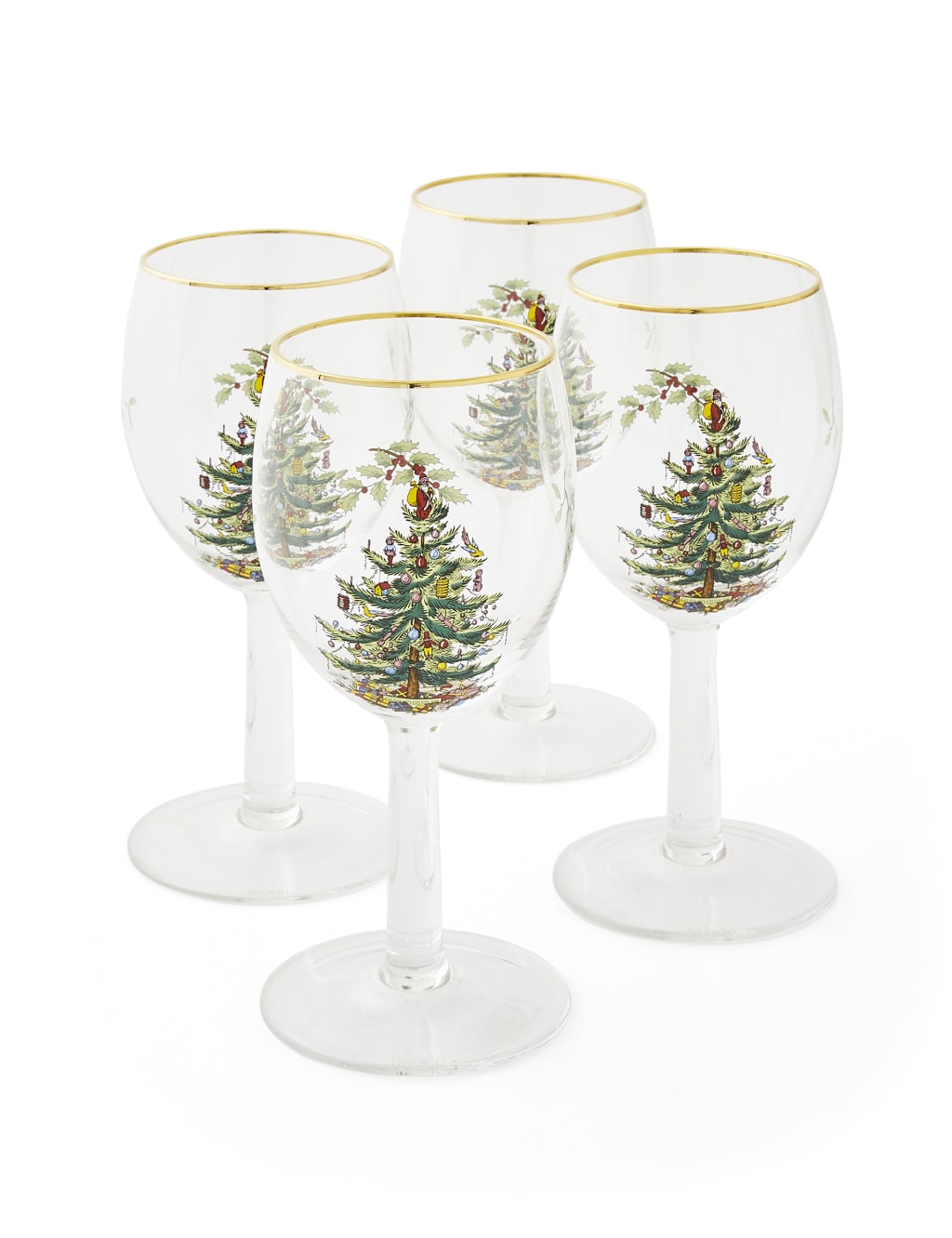 Set of 4 Christmas Tree Wine Glasses 2 of 7