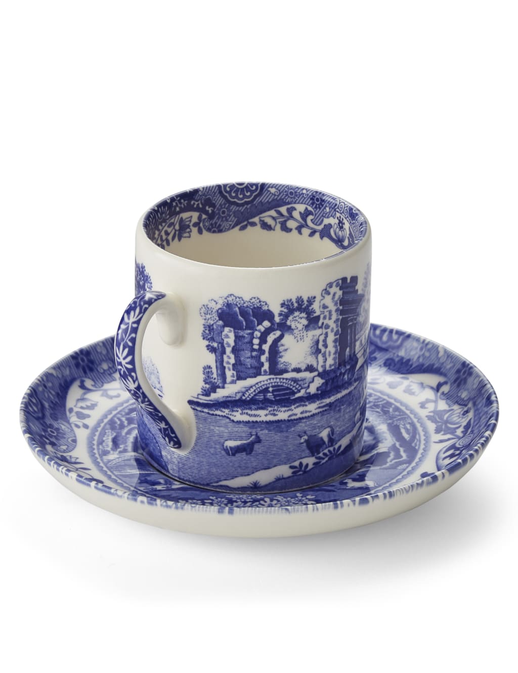 Set of 4 Blue Italian Cups & Saucers 4 of 8