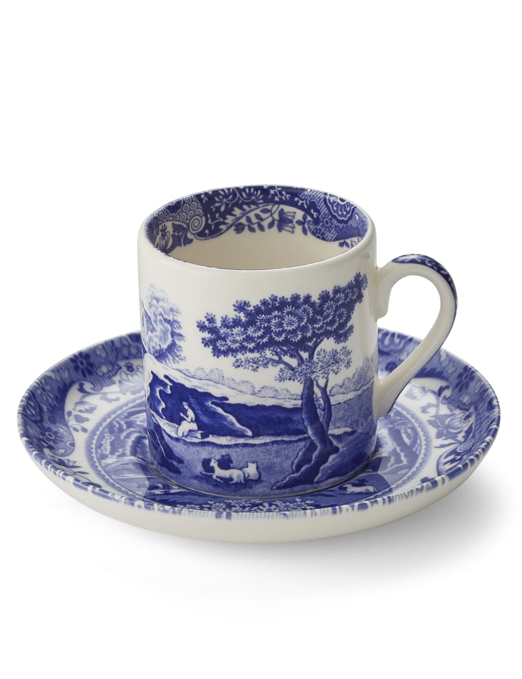Set of 4 Blue Italian Cups & Saucers 2 of 8