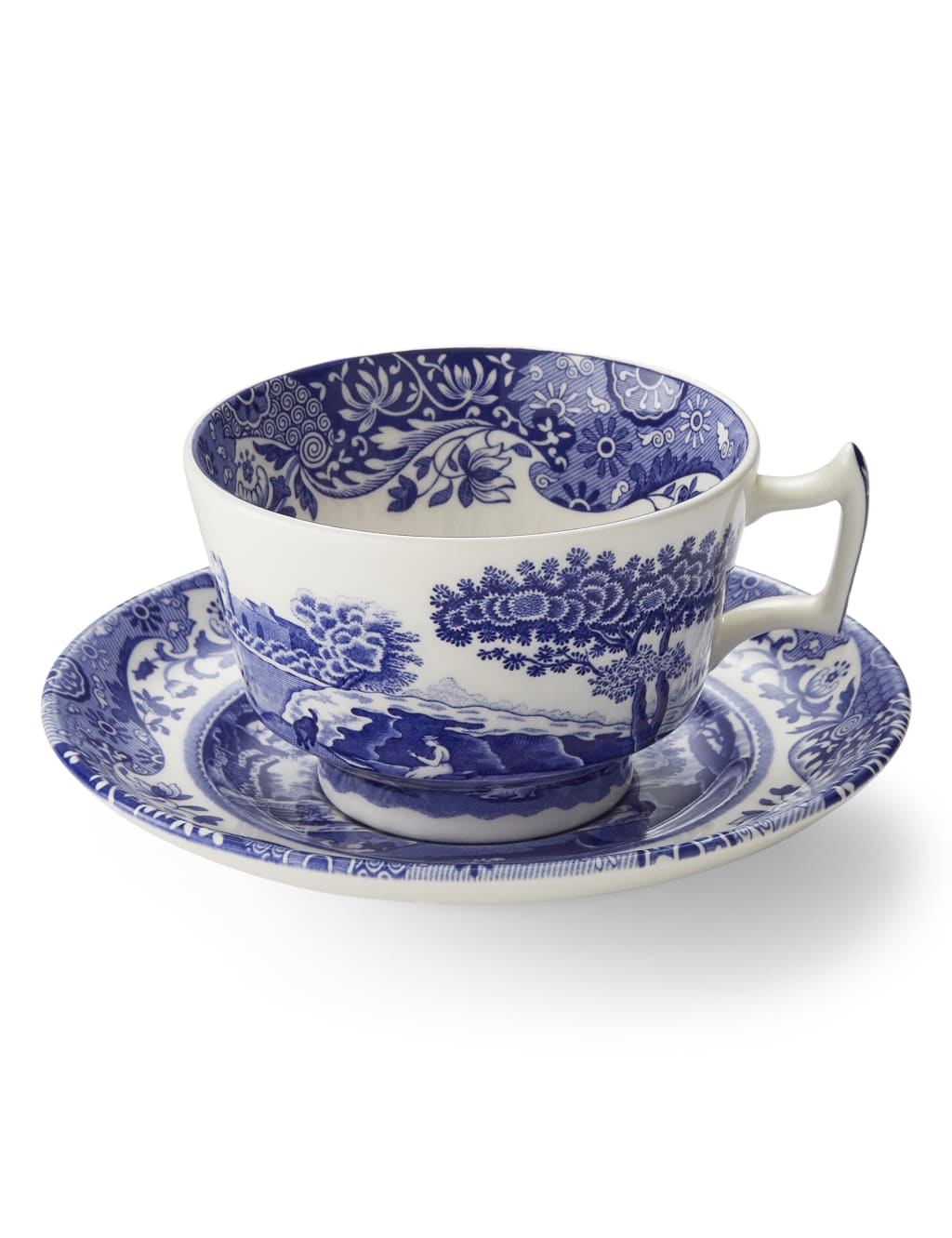 Set of 4 Blue Italian Cups & Saucers 2 of 8