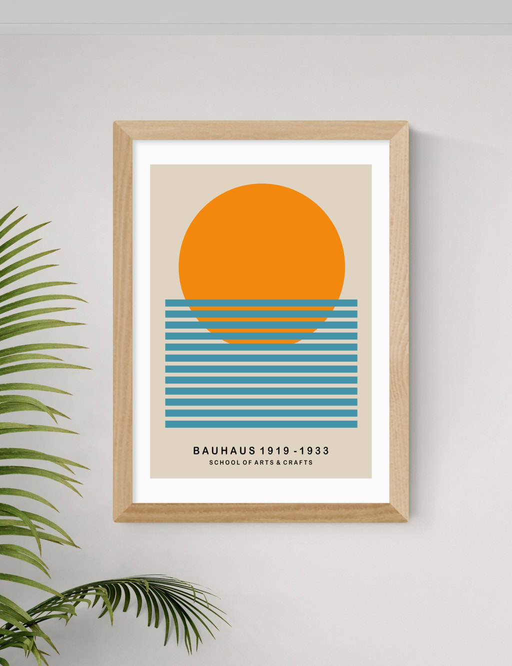 Mid Century Sun Bauhaus Framed Art 2 of 3