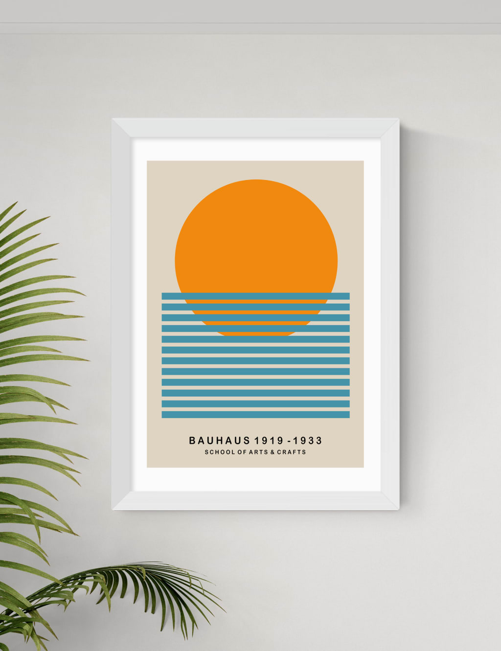 Mid Century Sun Bauhaus Framed Art 2 of 3