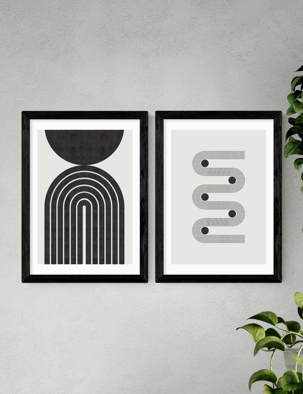 Retro Monochrome Twin Set Framed Art 2 of 3