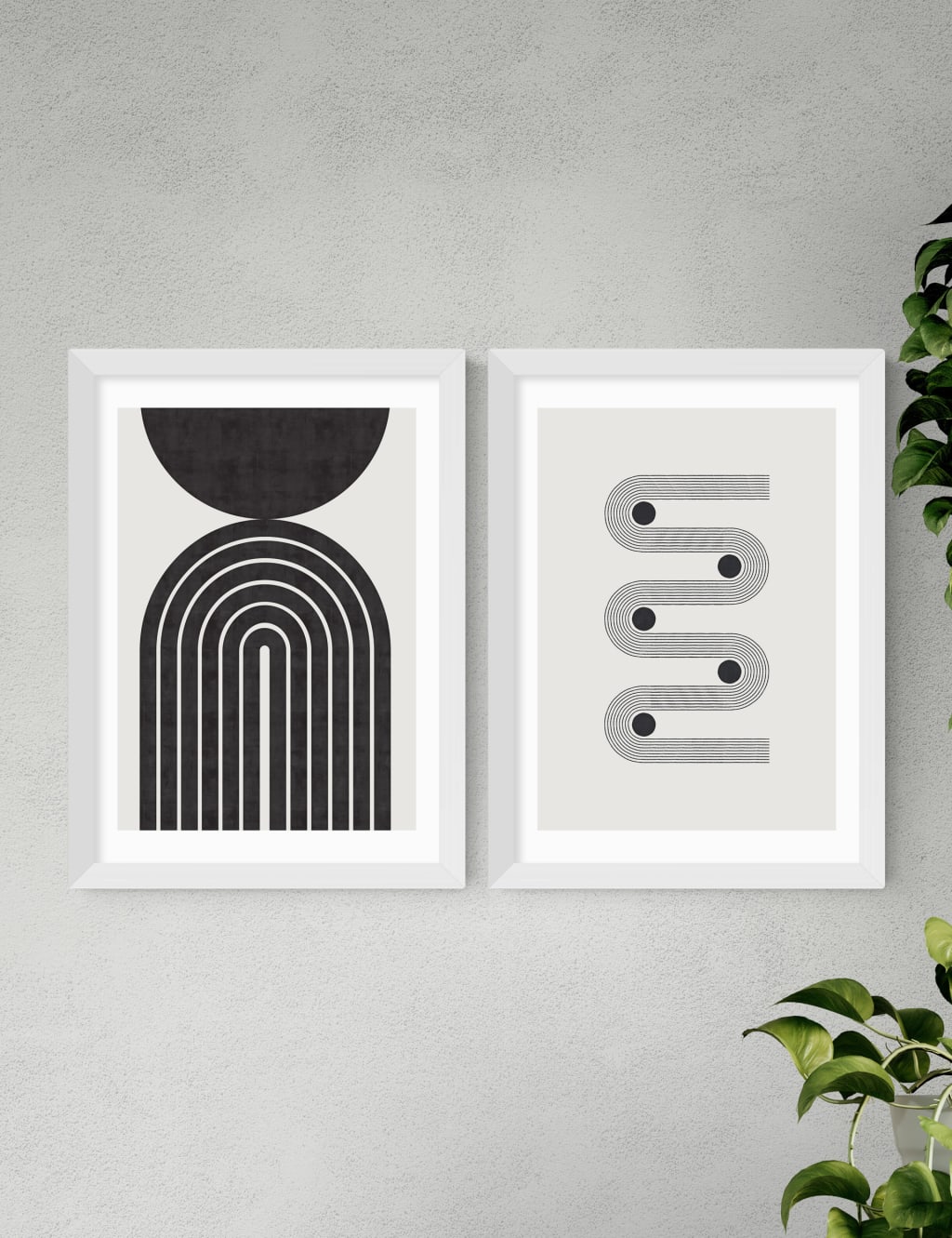 Retro Monochrome Twin Set Framed Art 2 of 3
