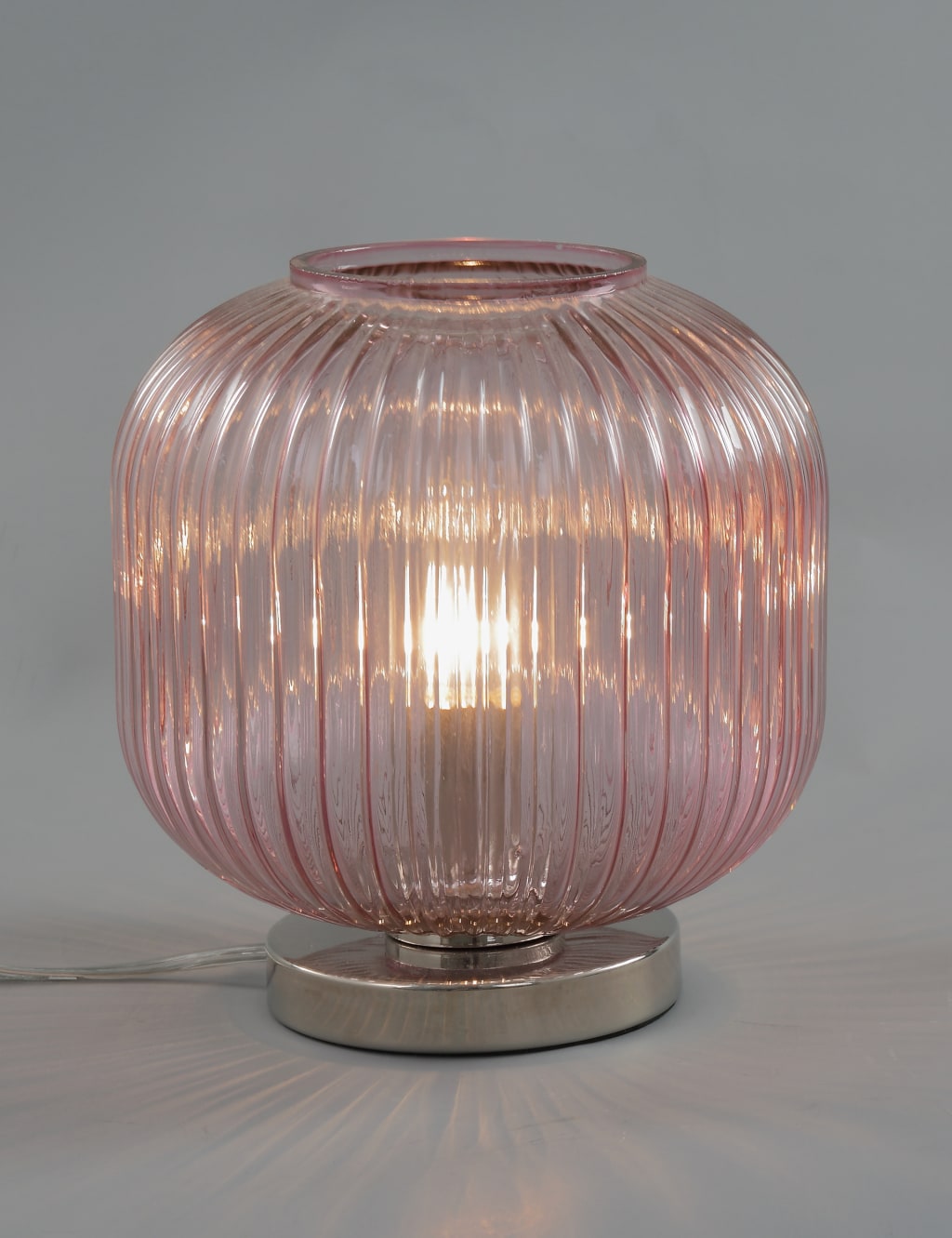 Ribbed Glass Table Lamp 3 of 5