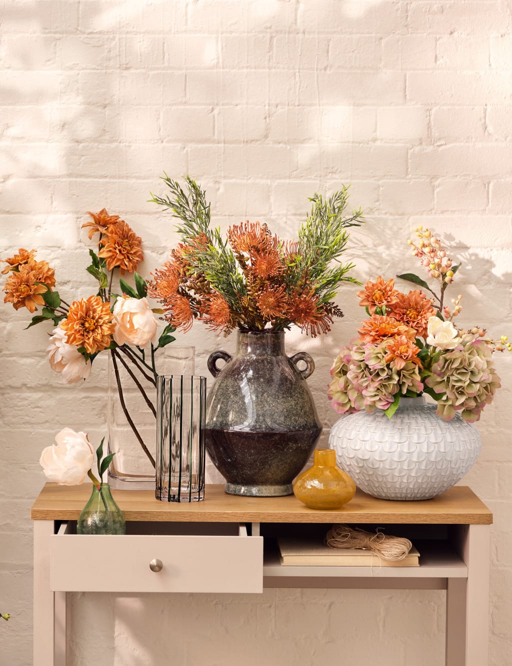Set of 2 Artificial Real Touch Hydrangea Stems 6 of 6