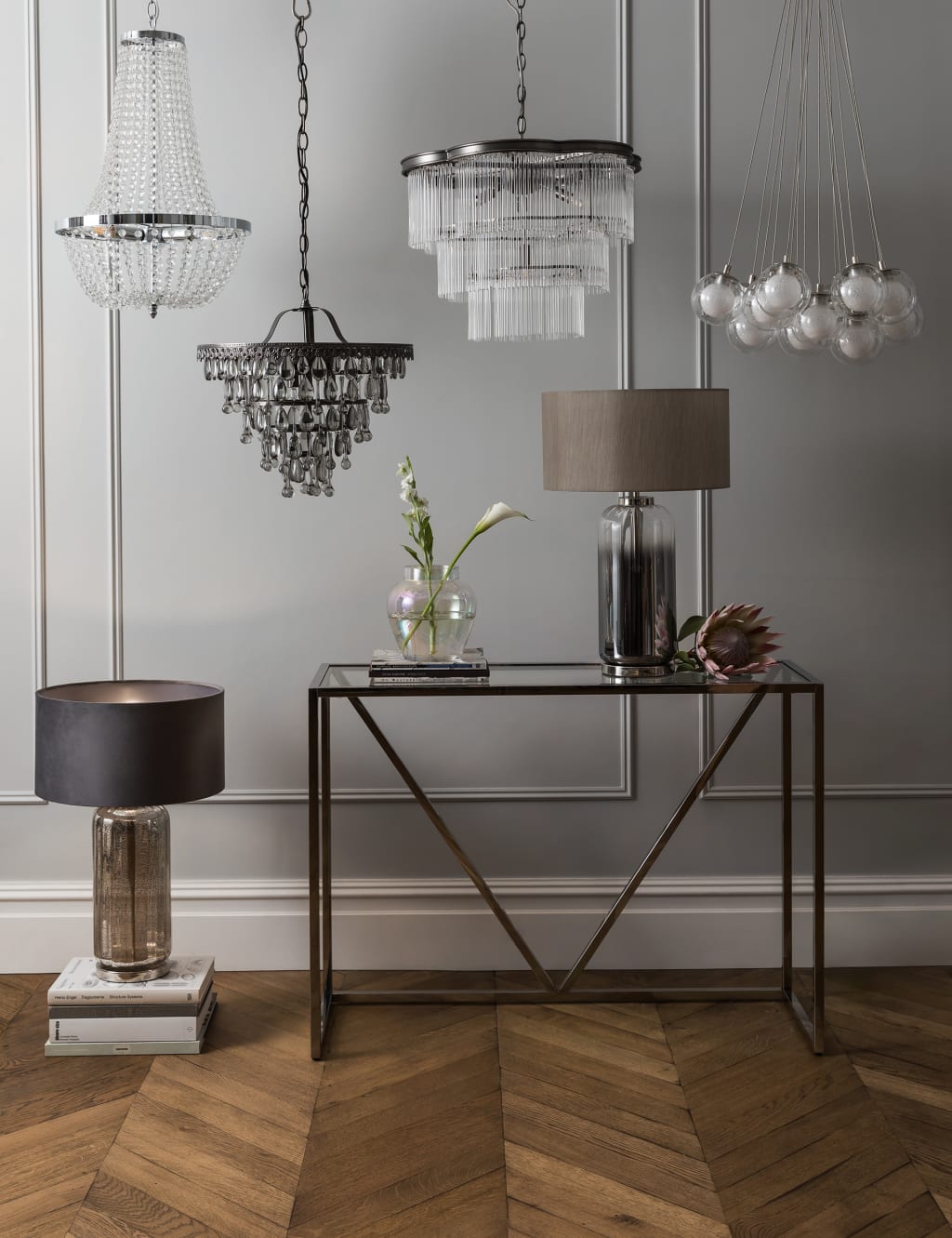 Madelyn Textured Glass Chandelier 6 of 8