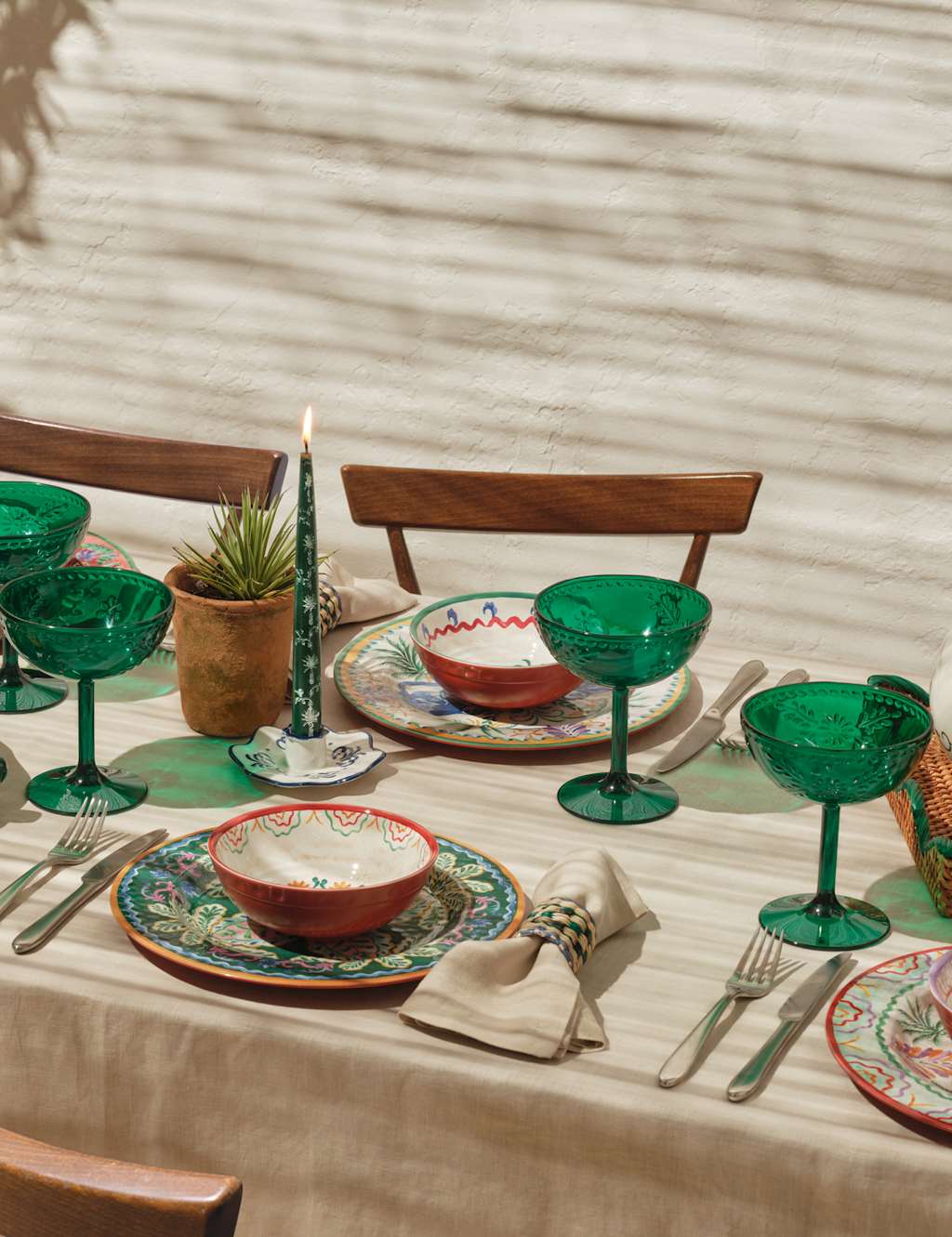 Set of 4 Boho Paradise Picnic Coupe Glasses 6 of 7