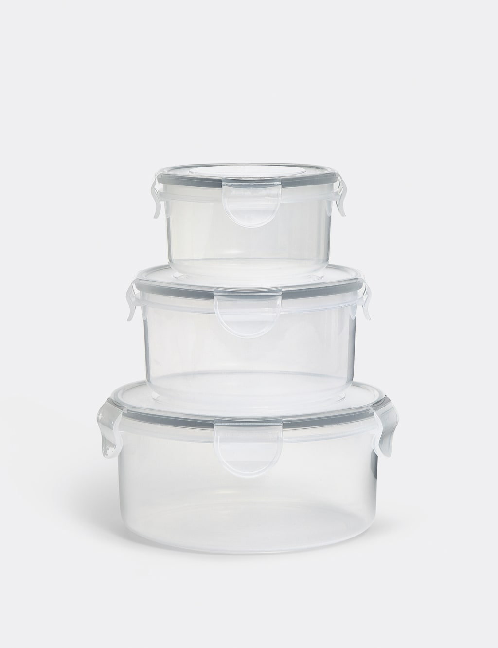 Set of 3 Round Clip Storage Containers 4 of 4