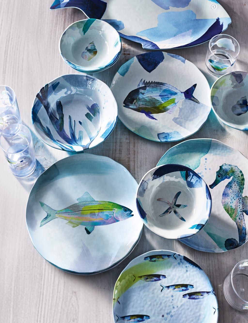 Set of 4 Nautical Dinner Plates M S