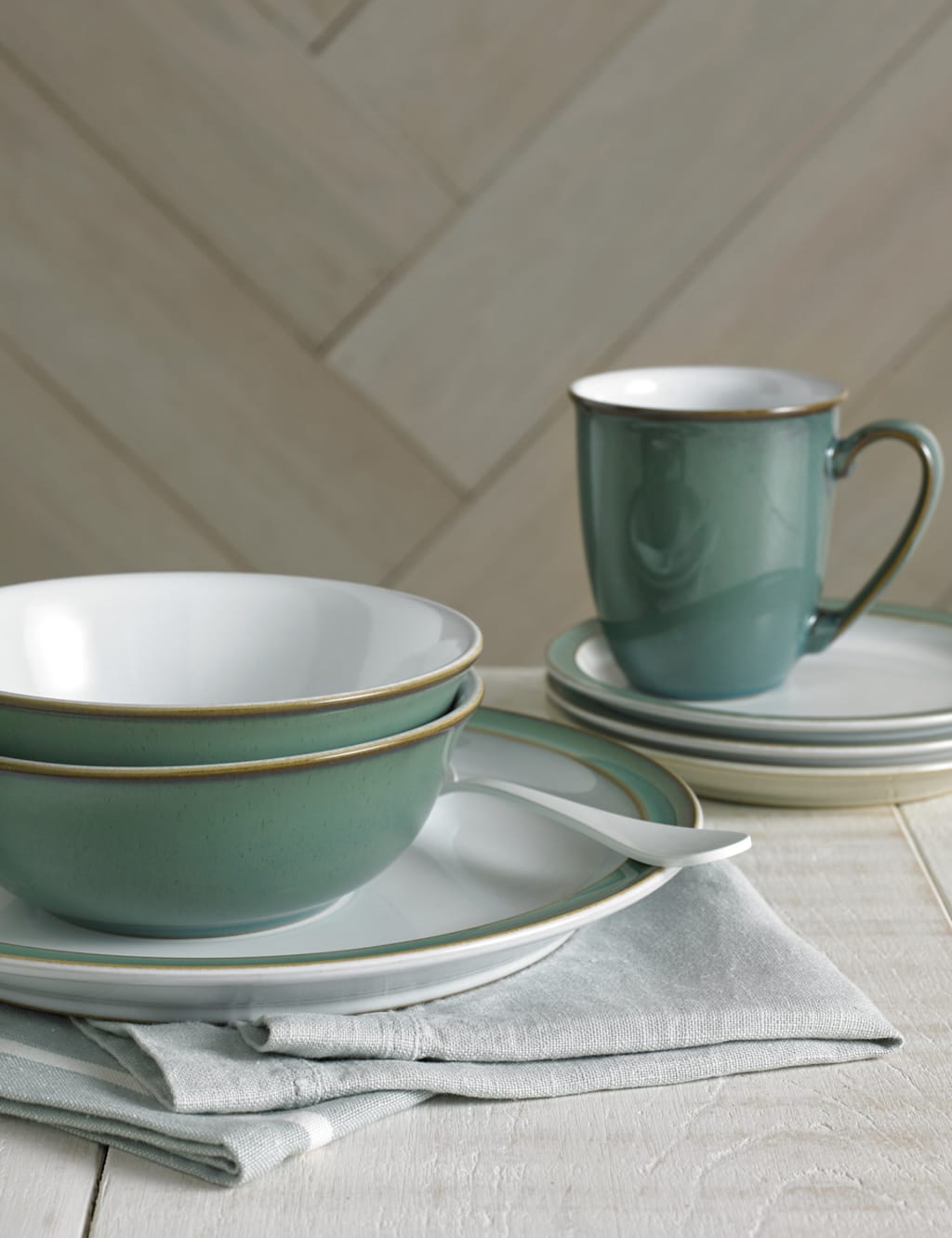 12 Piece Regency Green Dinner Set Denby M S