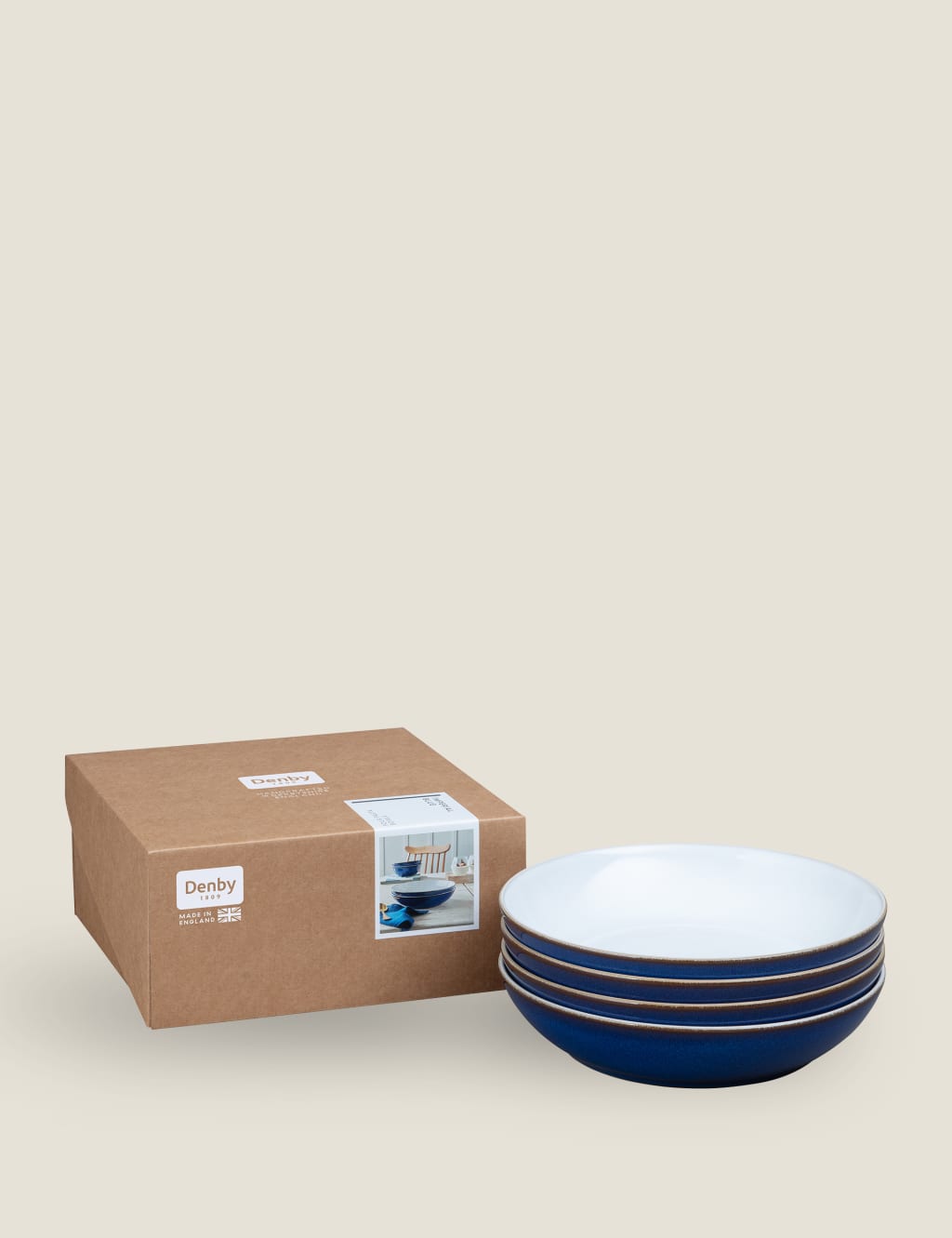 Set of 4 Imperial Blue Pasta Bowls 2 of 7