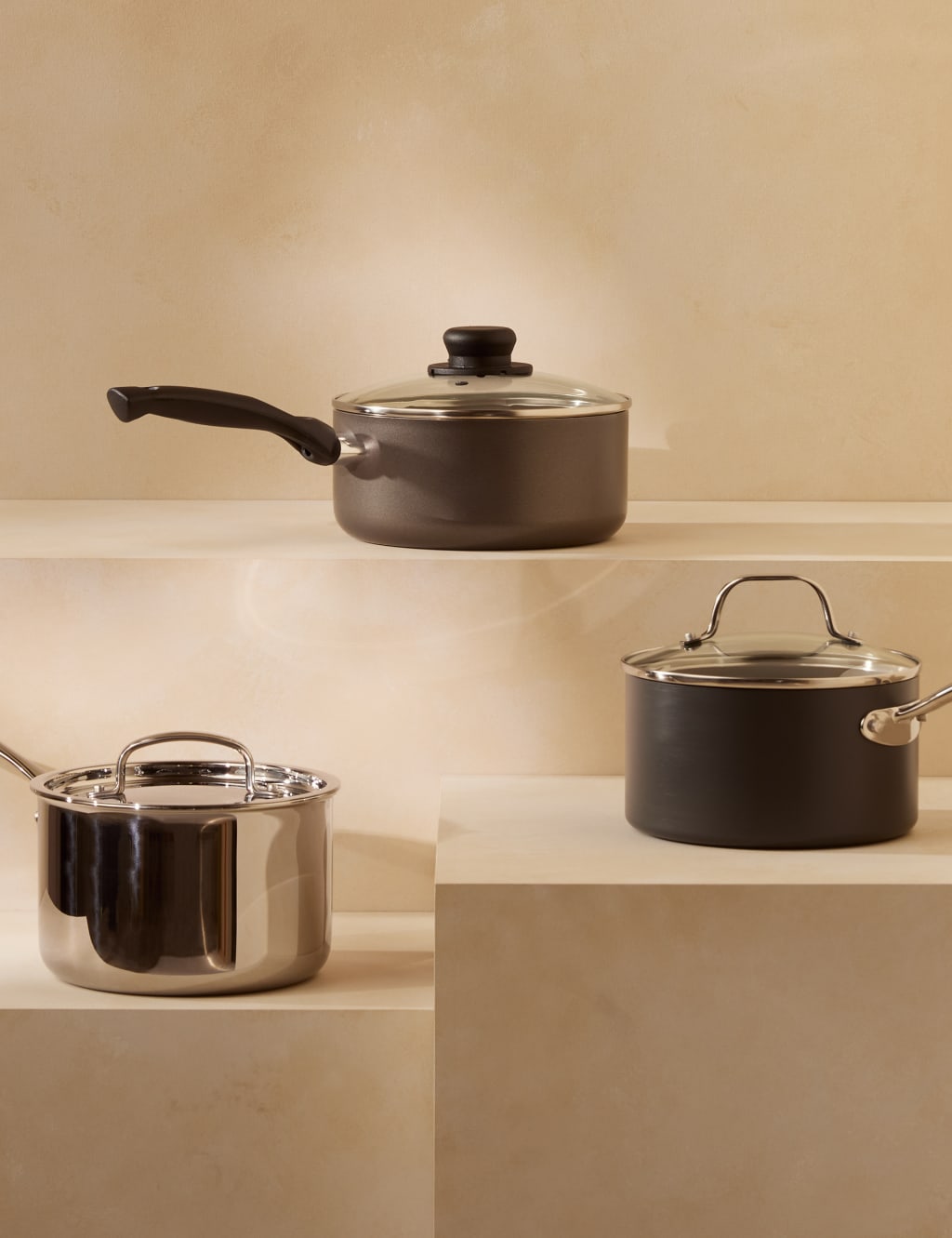 3 Piece Hard Anodised Pan Set 5 of 6