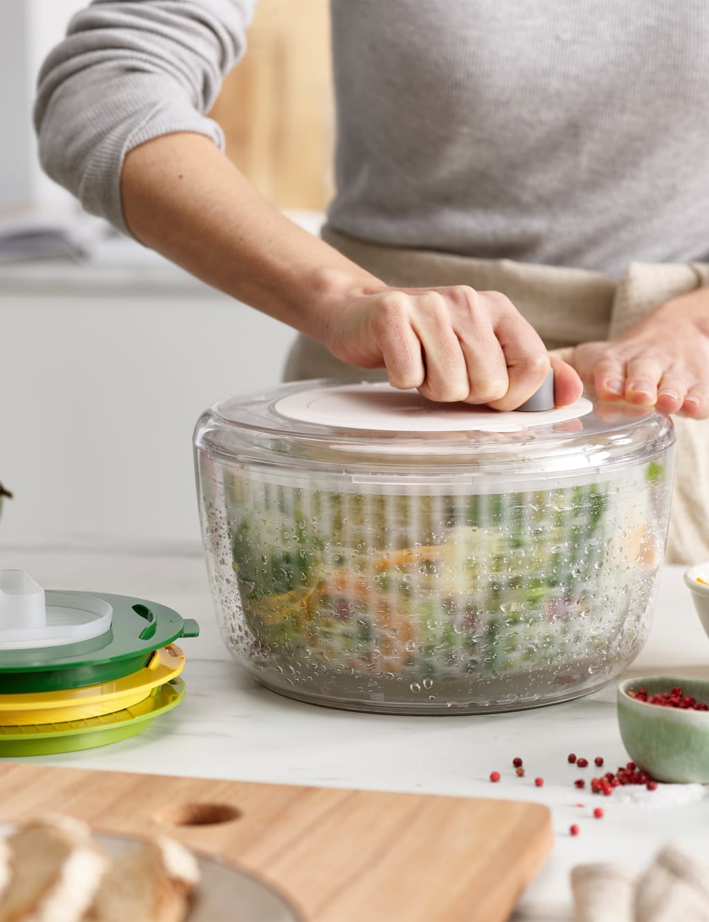 4 Piece Multi Prep Salad Spinner 6 of 6
