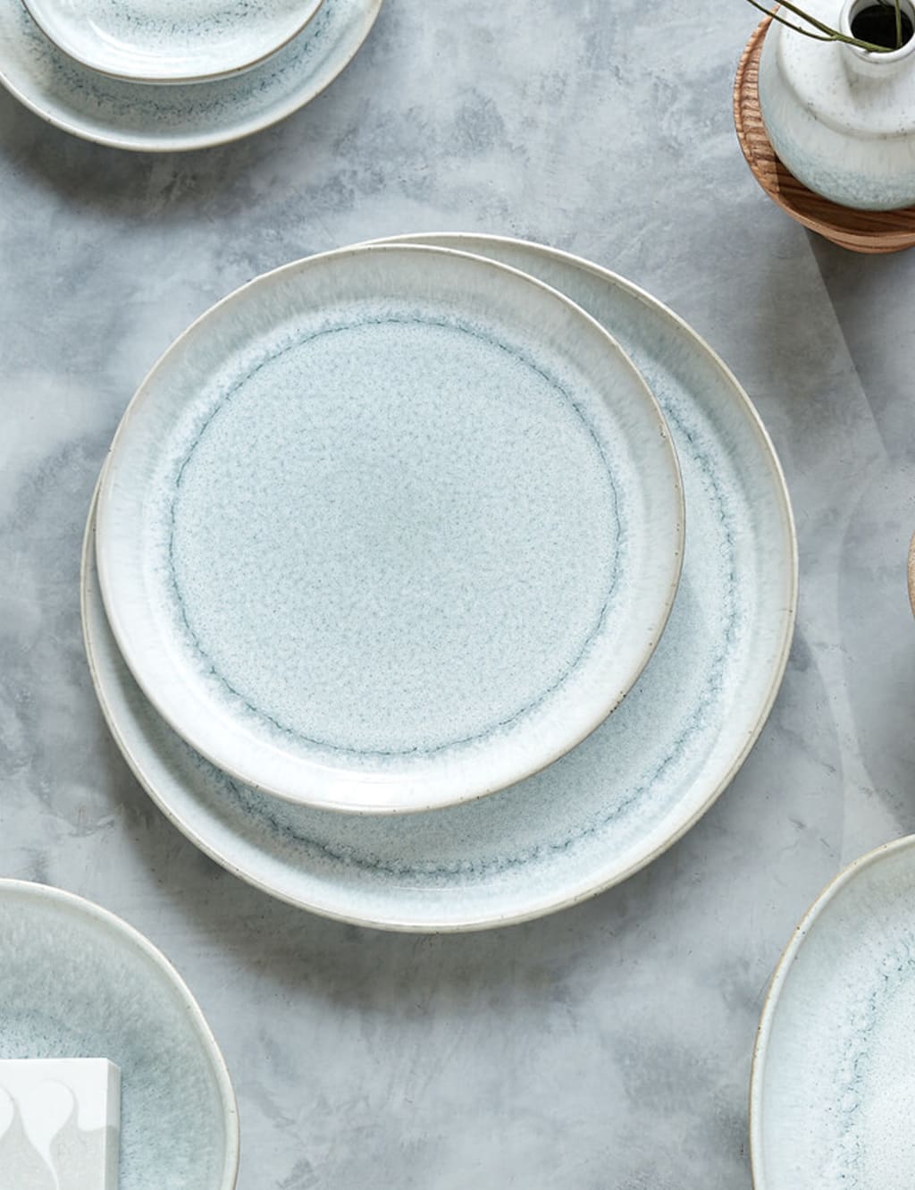 Set of 4 Kiln Green Dinner Plates 4 of 5