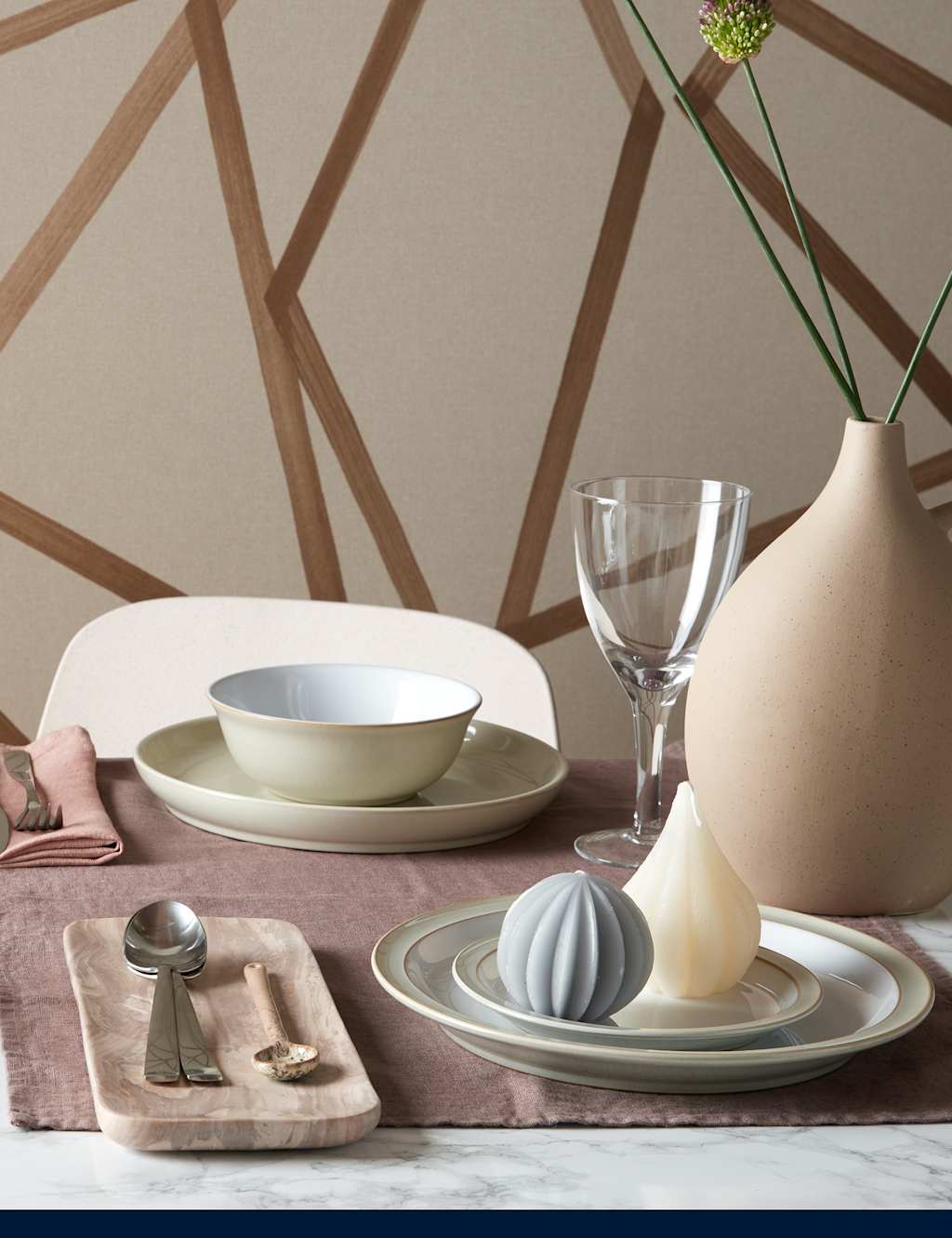 12 Piece Linen Coupe Dinner Set 4 of 5