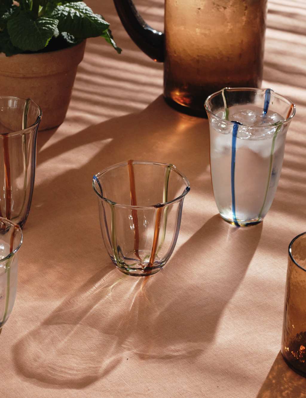 Set of 2 Colour Stripe Hi Ball Glasses 5 of 5