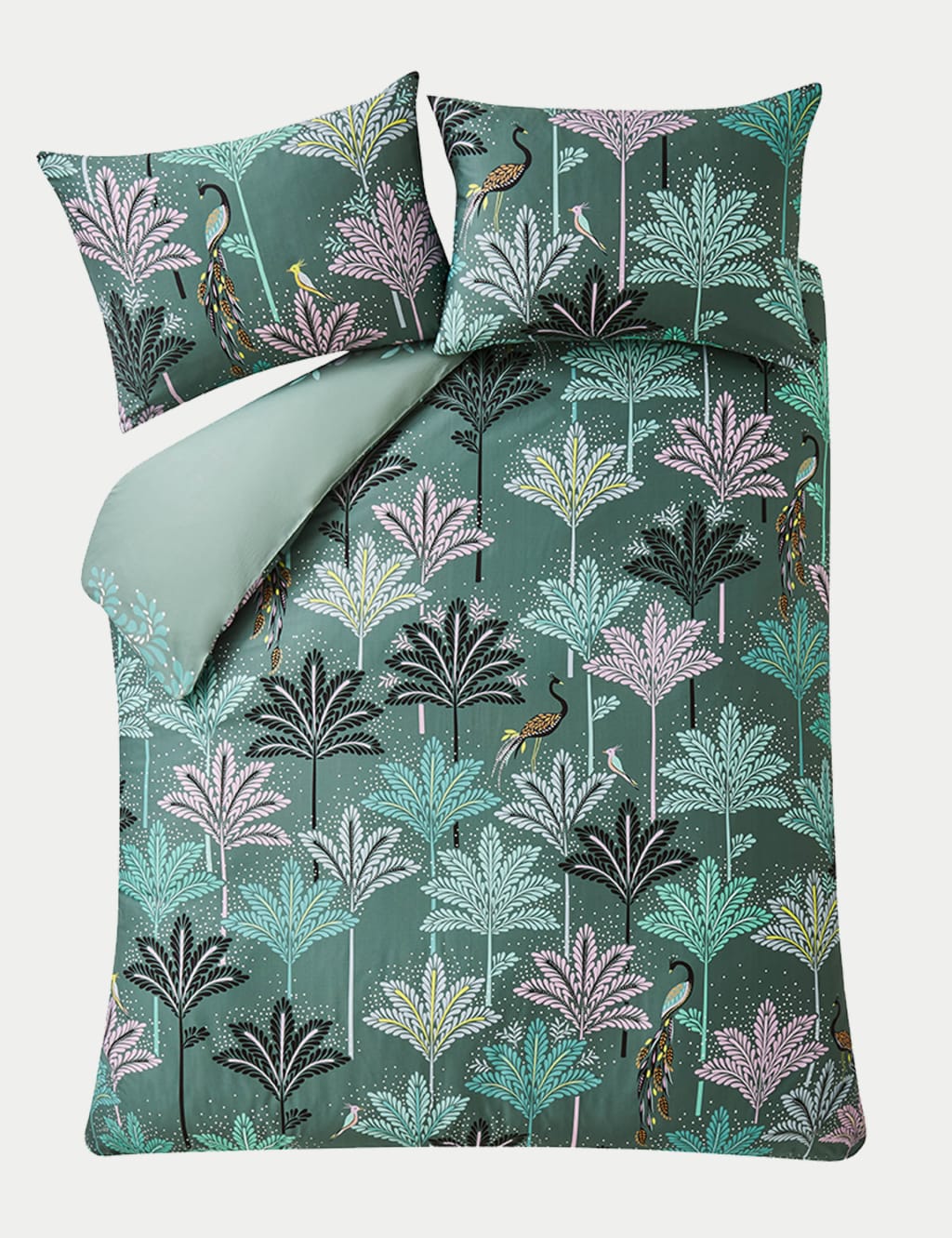 Pure Cotton Sateen Peacock Filigree Bedding Set 6 of 7