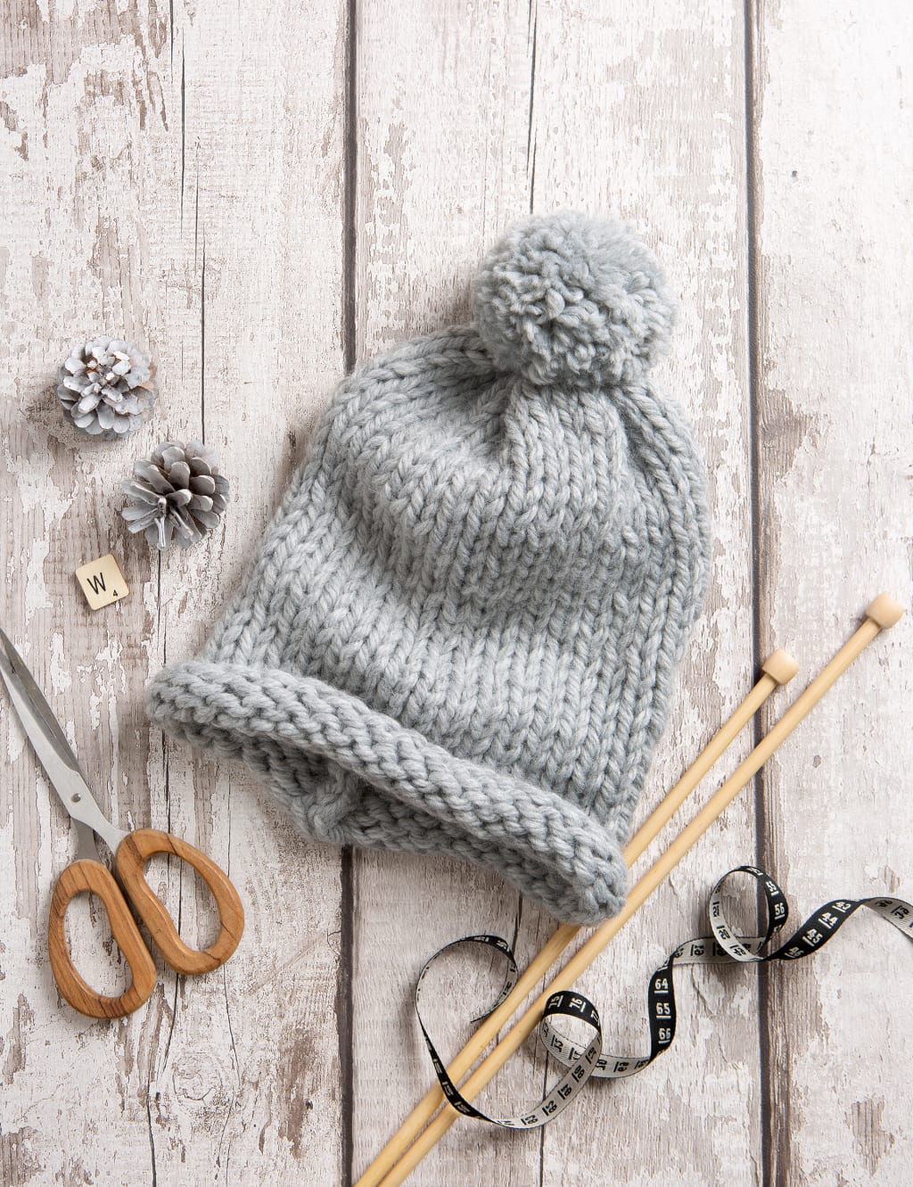 Pom Pom Hat Knitting Kit 3 of 4