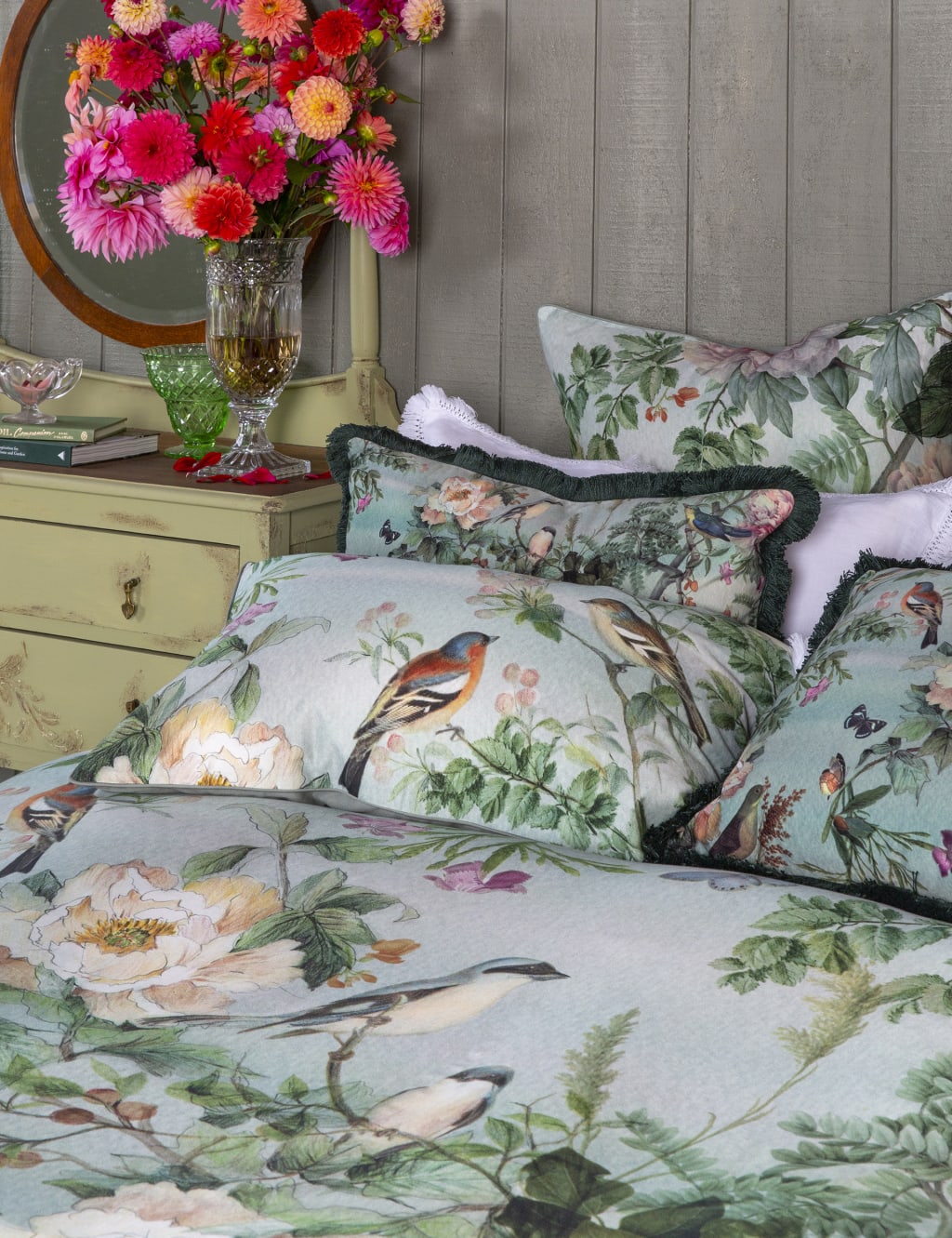 Pure Cotton Sateen Chinoiserie Bedding Set 3 of 4