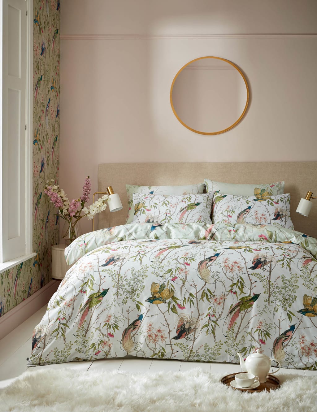 Pure Cotton Sateen Clavering Birds Bedding Set 2 of 8