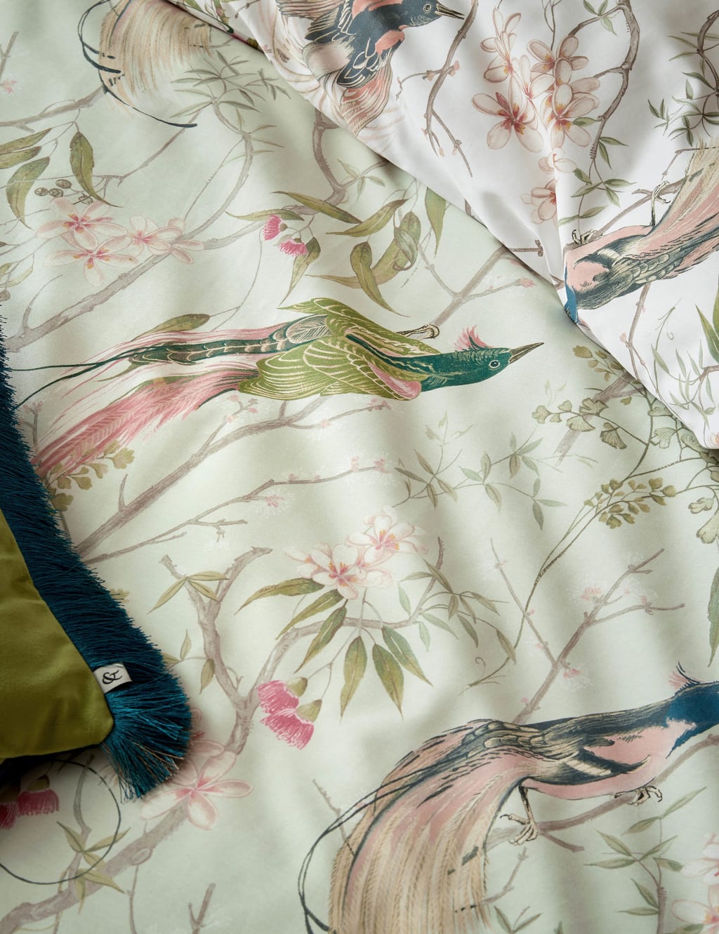 Pure Cotton Sateen Clavering Birds Bedding Set 4 of 8