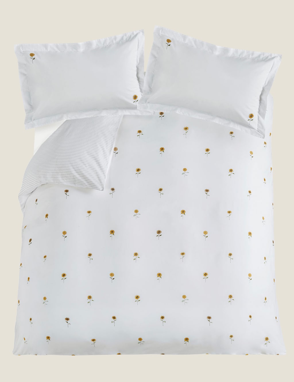 Pure Cotton Percale Sunflower Bedding Set 3 of 4