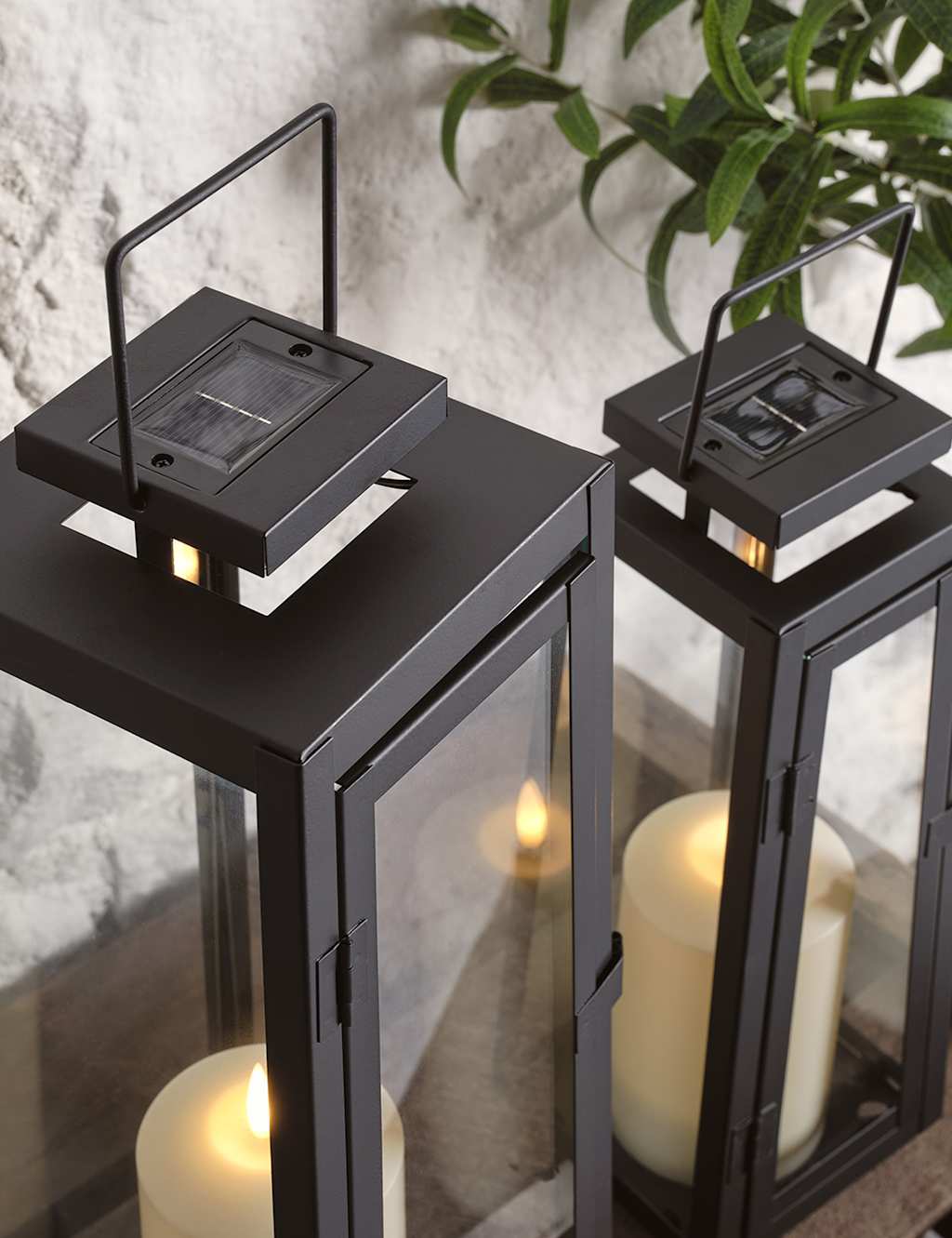 Set of 2 Porto Solar Lanterns with TruGlow® Candles 2 of 5
