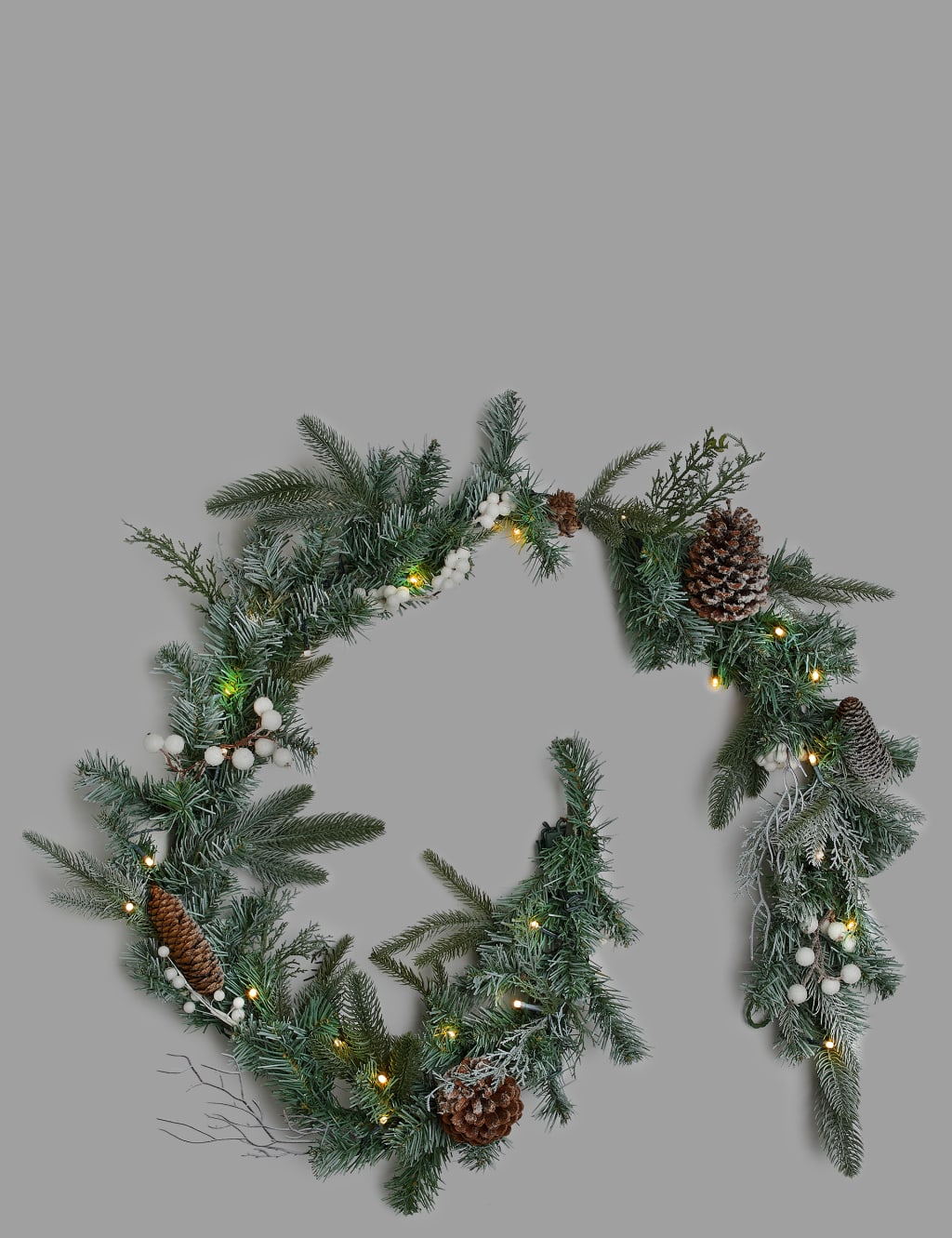 6ft Lit Snowy Garland 2 of 2