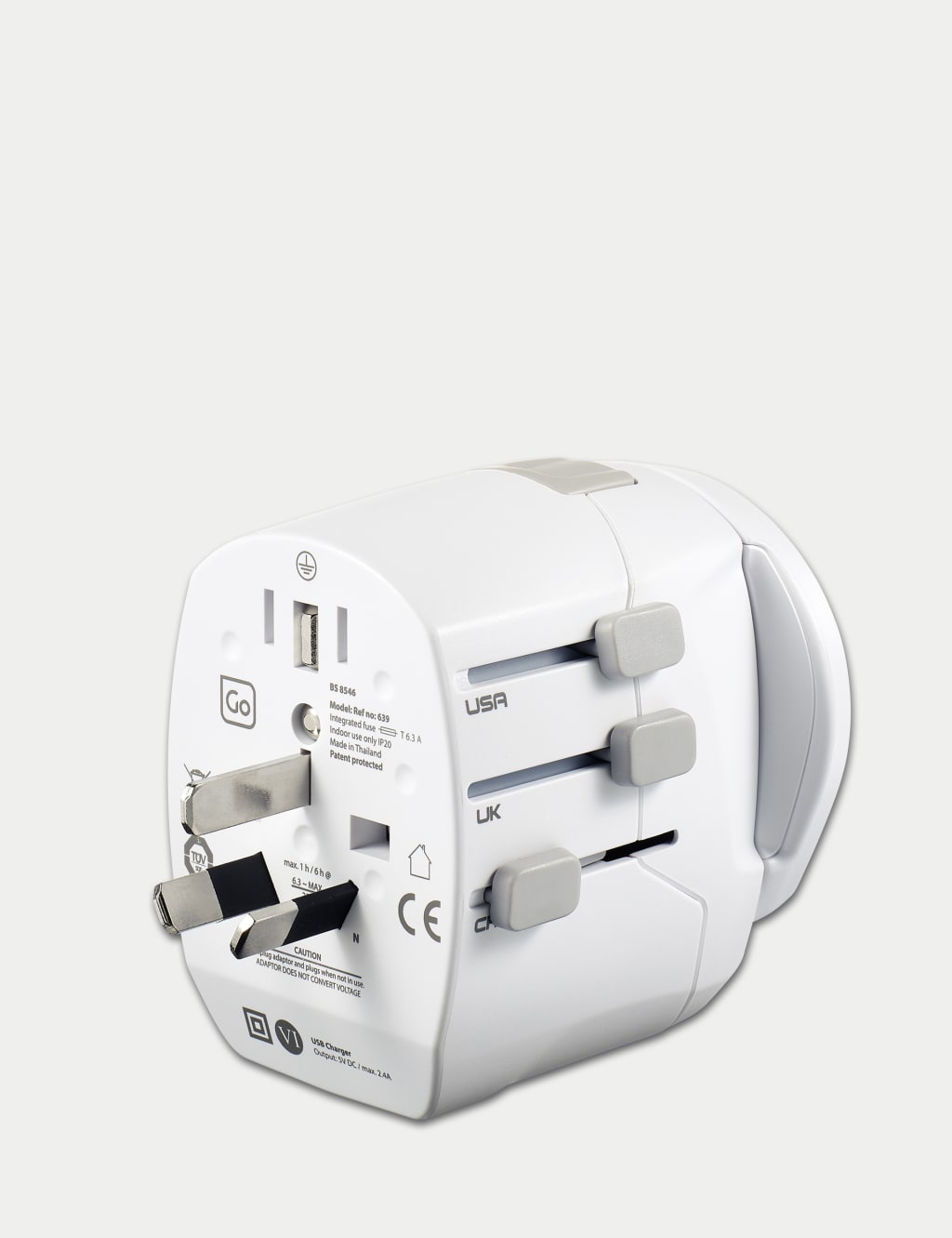 Worldwide Travel Adaptor with USB 3 of 6