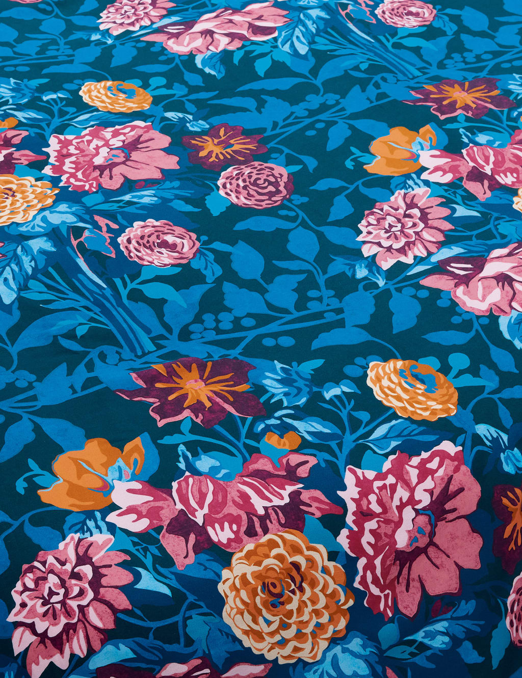 Pure Cotton Sateen Dahlia Bunch Bedding Set 4 of 5