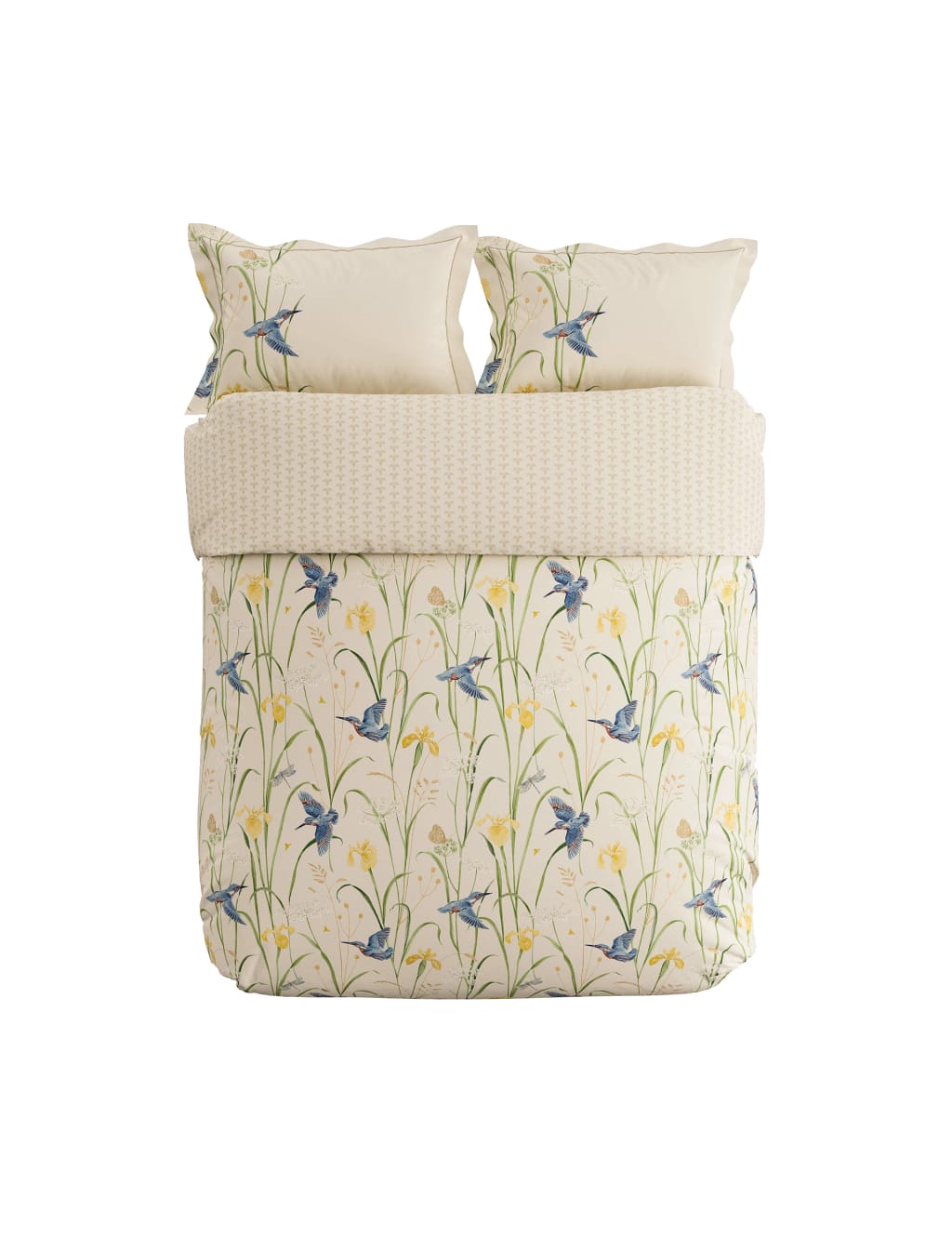 Pure Cotton Kingfisher & Iris Bedding Set 4 of 4