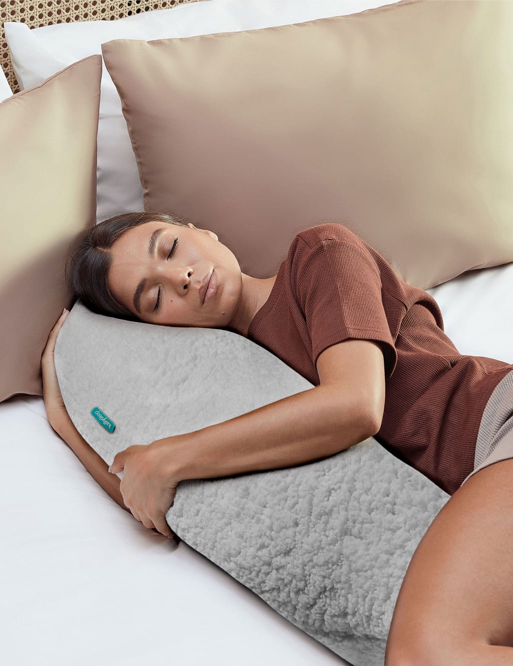 Grey Sherpa Fleece Body Pillow 4 of 6