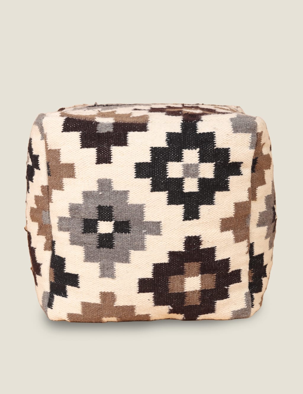Ikat Woven Square Pouffe 3 of 4