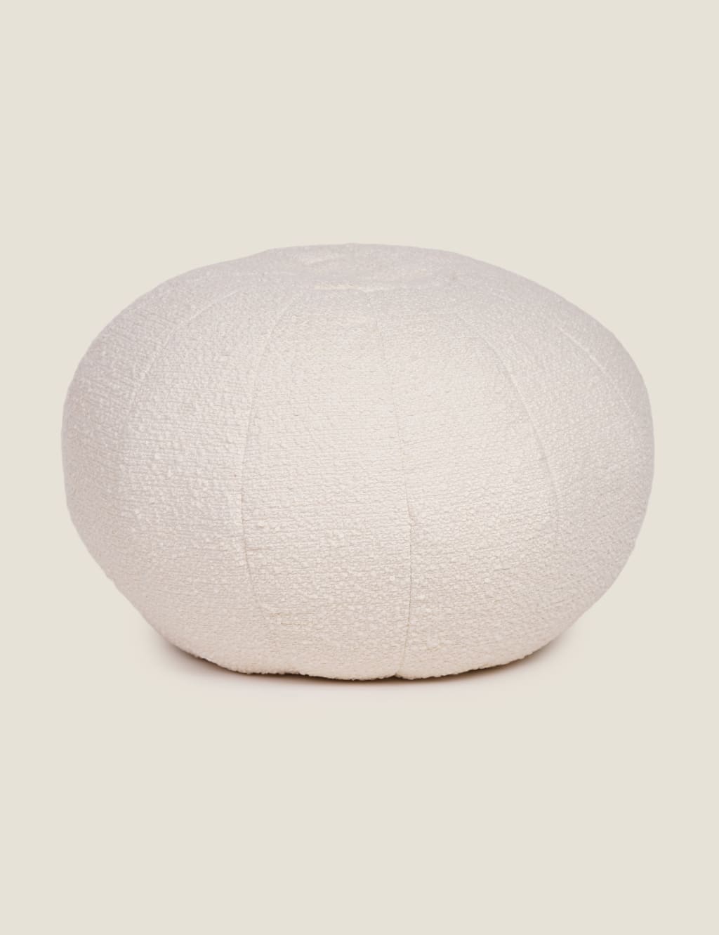 Textured Bouclé Round Pouffe 1 of 3