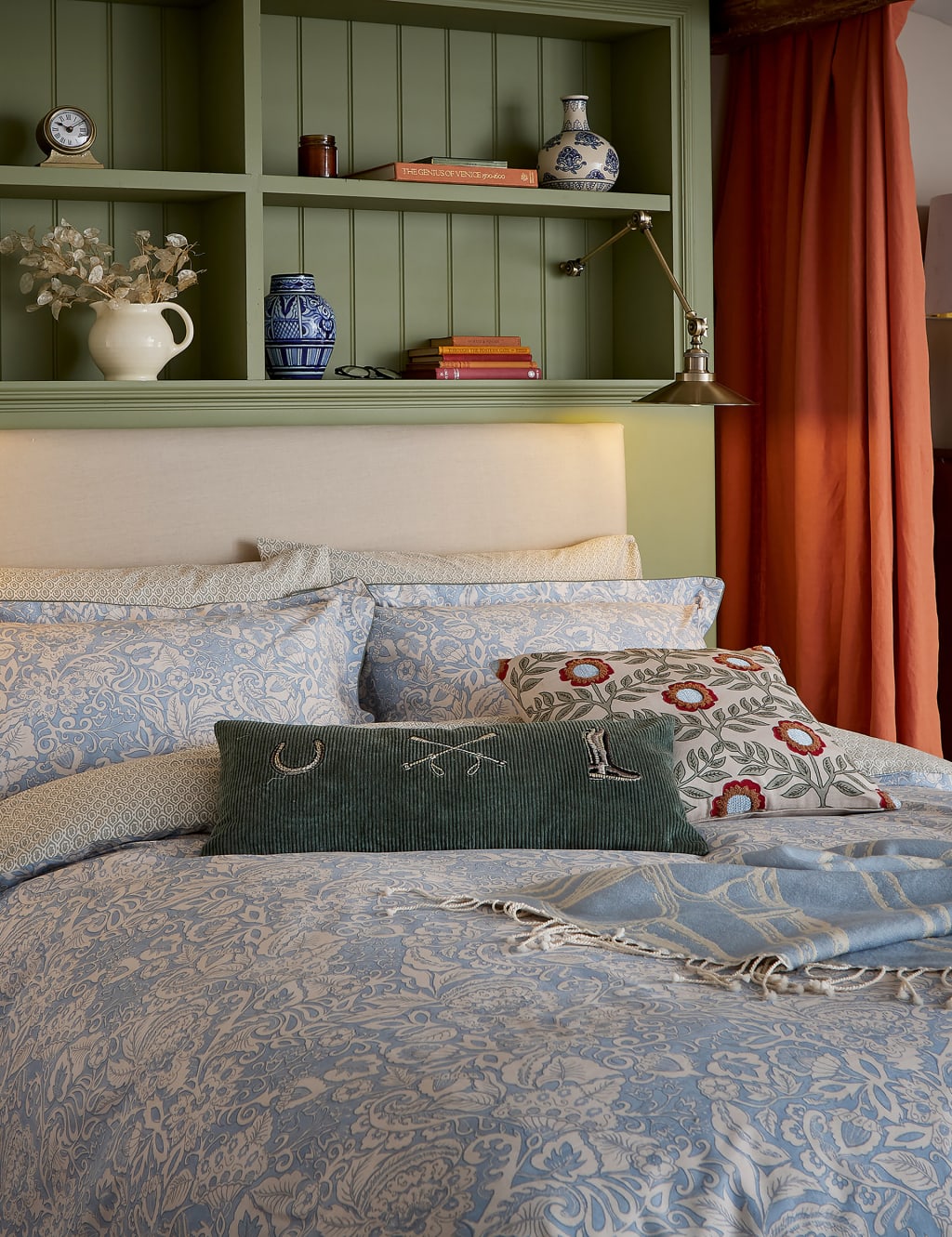 Pure Cotton Floral Trellis Cushion 2 of 4