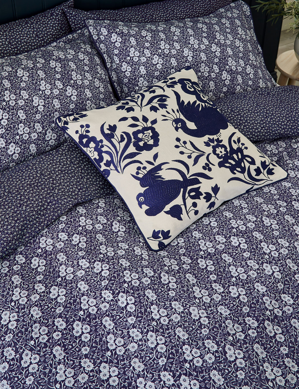 Pure Cotton Calico Embroidered Cushion 2 of 3
