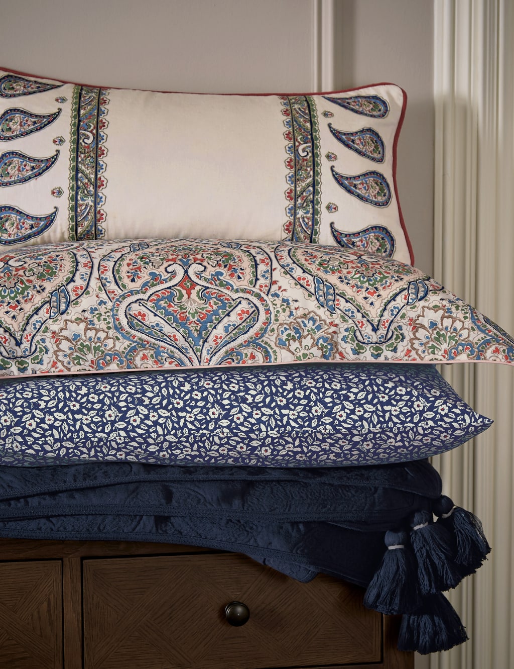 Pure Cotton Tapestry Paisley Cushion 5 of 5