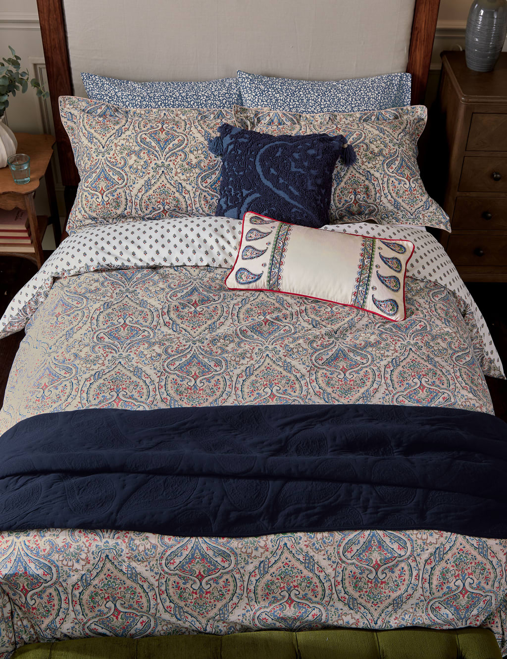 Pure Cotton Paisley Needle Point Cushion 2 of 4